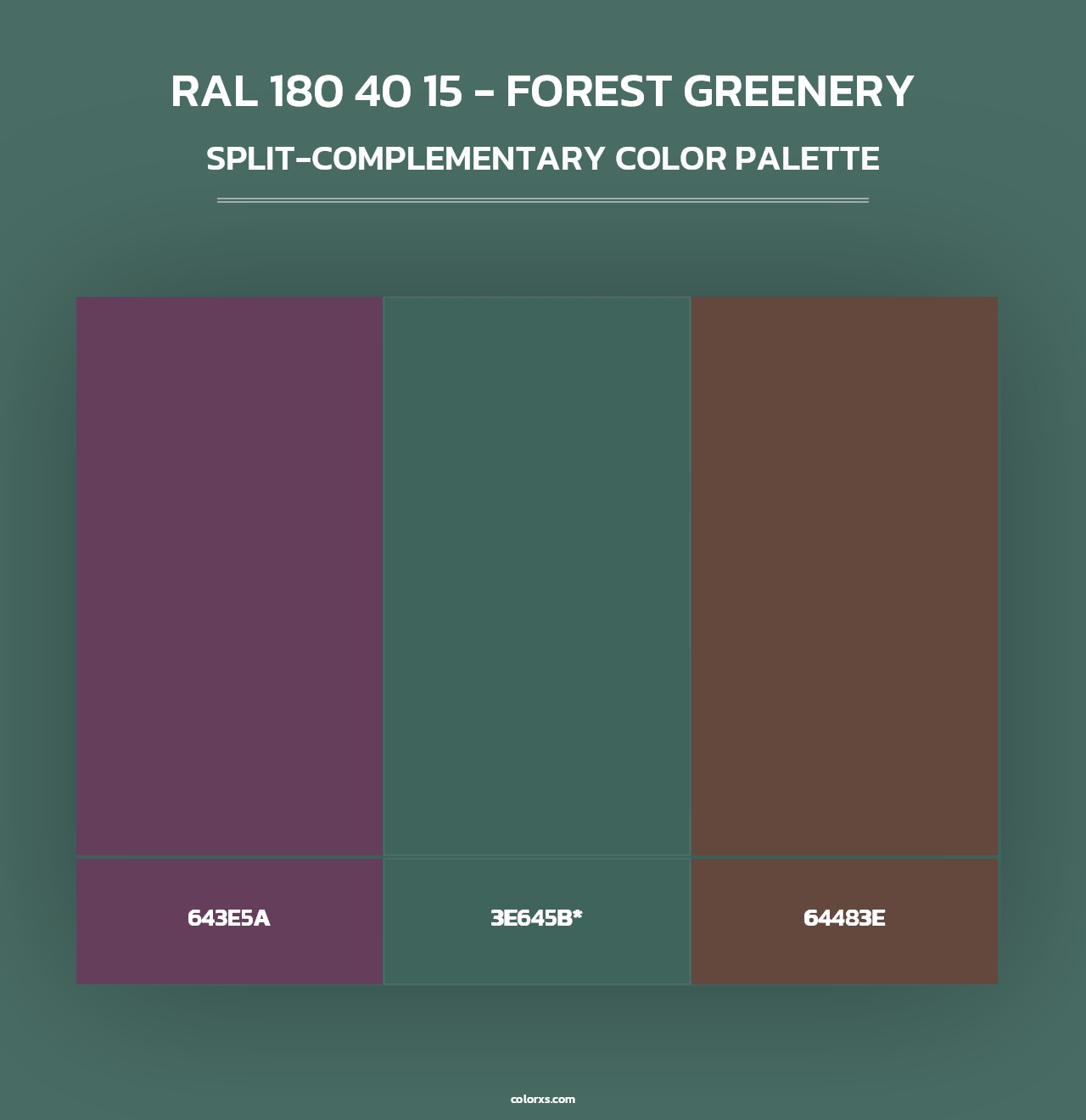 RAL 180 40 15 - Forest Greenery - Split-Complementary Color Palette