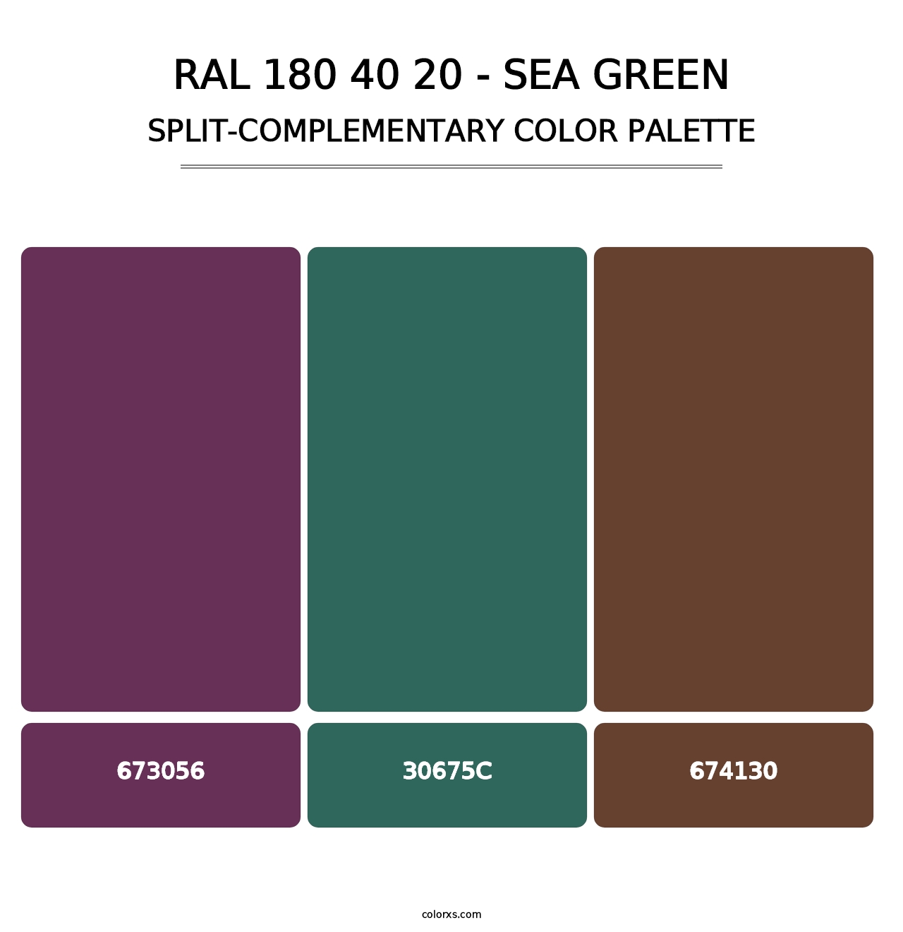 RAL 180 40 20 - Sea Green - Split-Complementary Color Palette