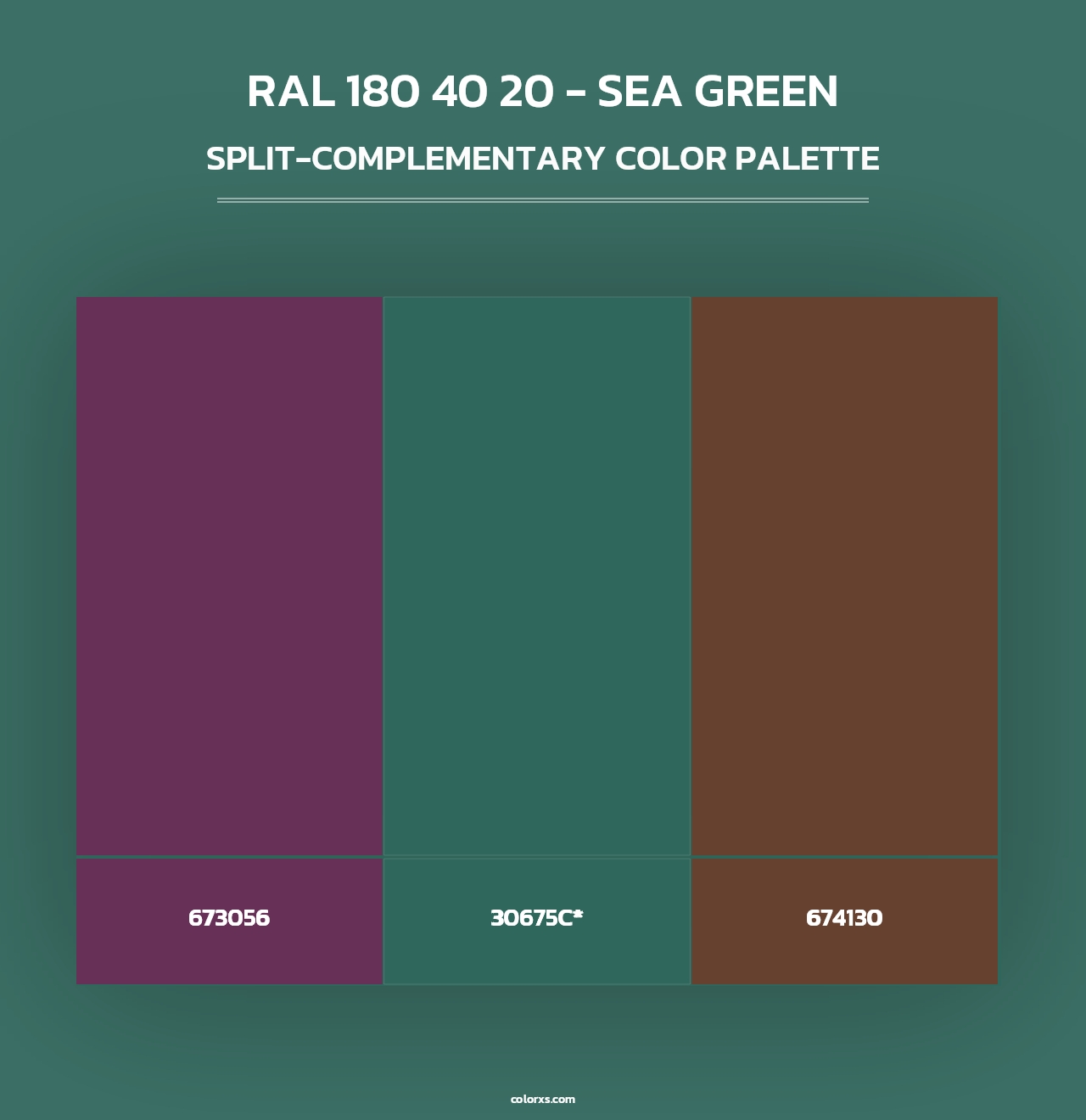 RAL 180 40 20 - Sea Green - Split-Complementary Color Palette