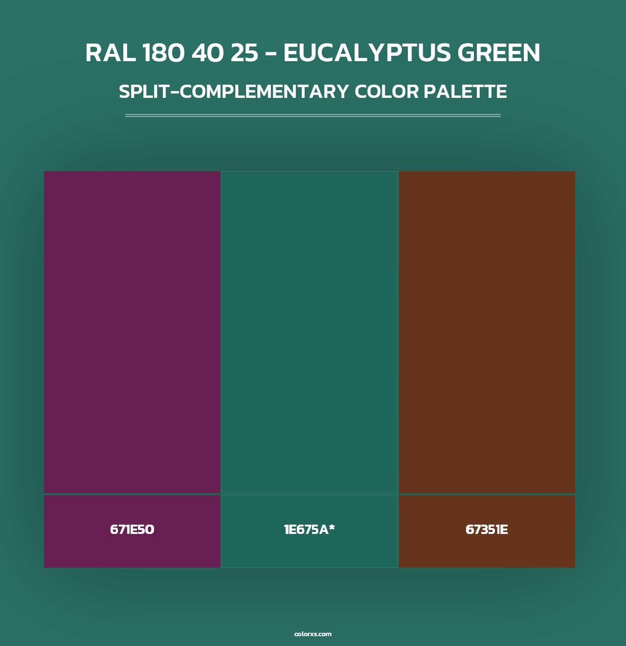 RAL 180 40 25 - Eucalyptus Green - Split-Complementary Color Palette