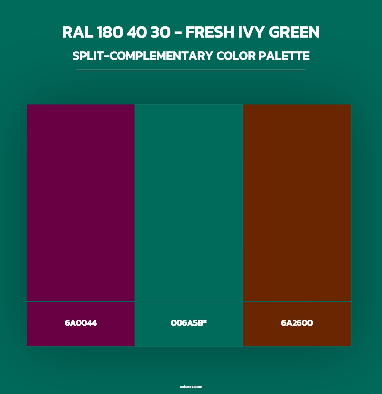 RAL 180 40 30 - Fresh Ivy Green - Split-Complementary Color Palette