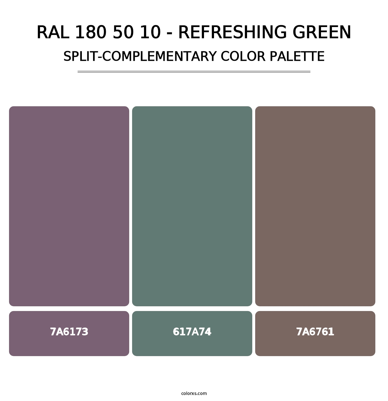 RAL 180 50 10 - Refreshing Green - Split-Complementary Color Palette