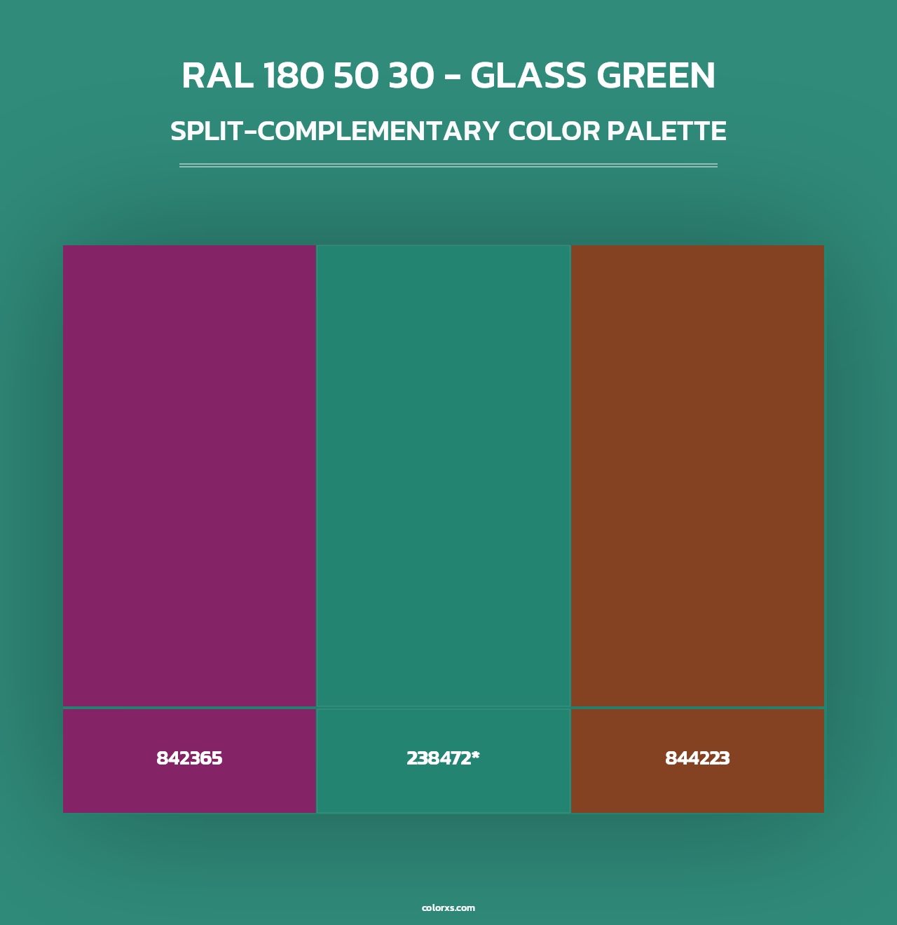 RAL 180 50 30 - Glass Green - Split-Complementary Color Palette