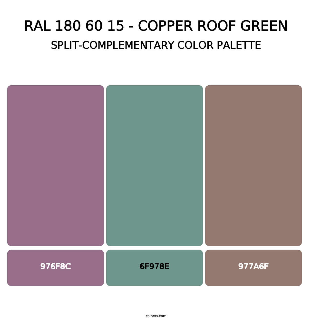 RAL 180 60 15 - Copper Roof Green - Split-Complementary Color Palette