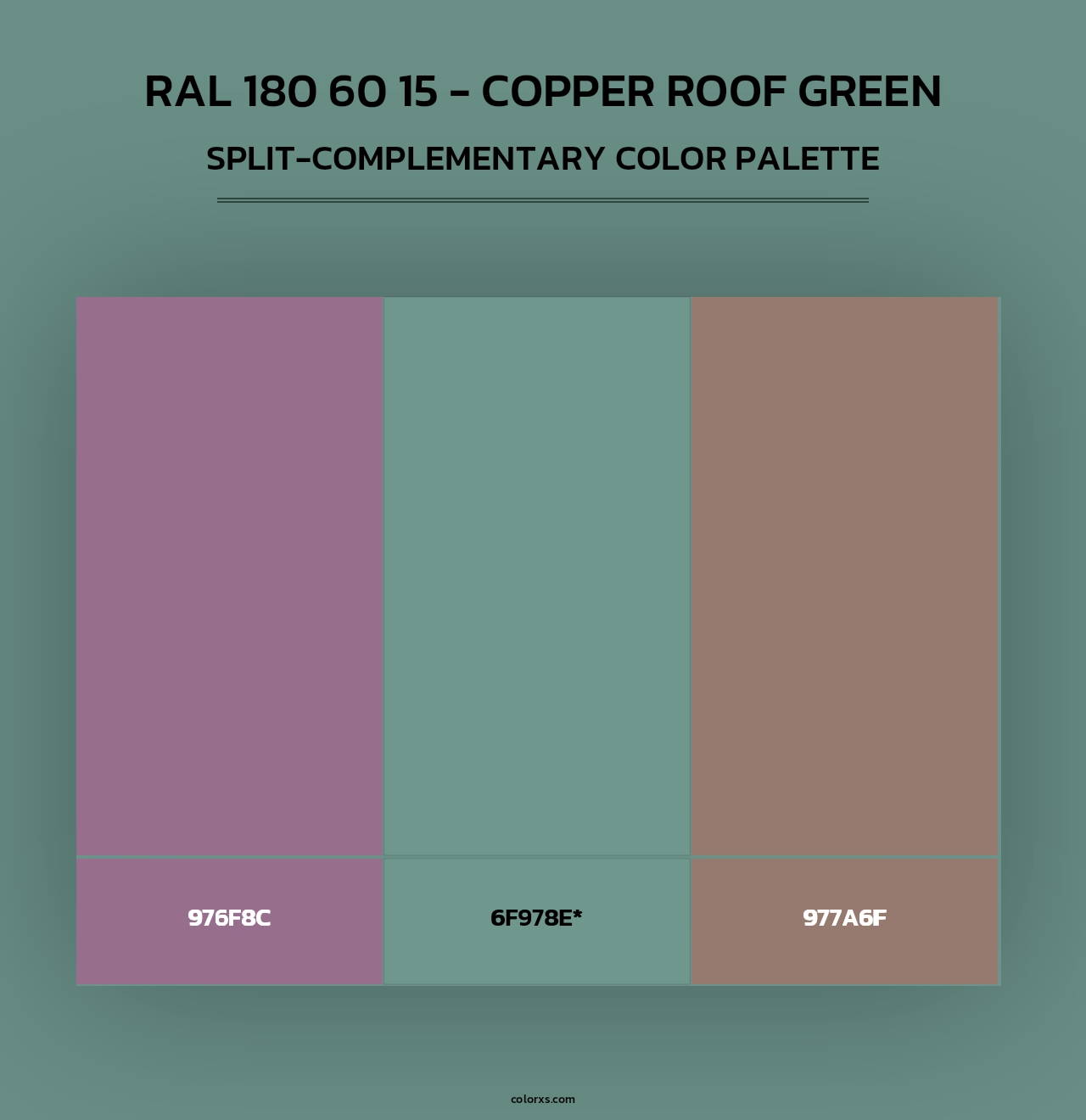 RAL 180 60 15 - Copper Roof Green - Split-Complementary Color Palette