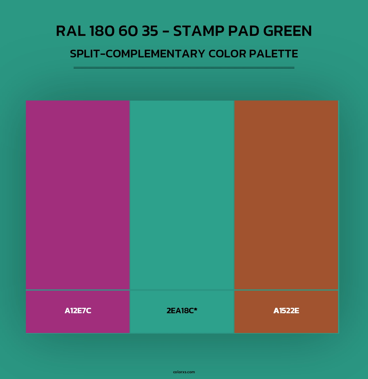 RAL 180 60 35 - Stamp Pad Green - Split-Complementary Color Palette