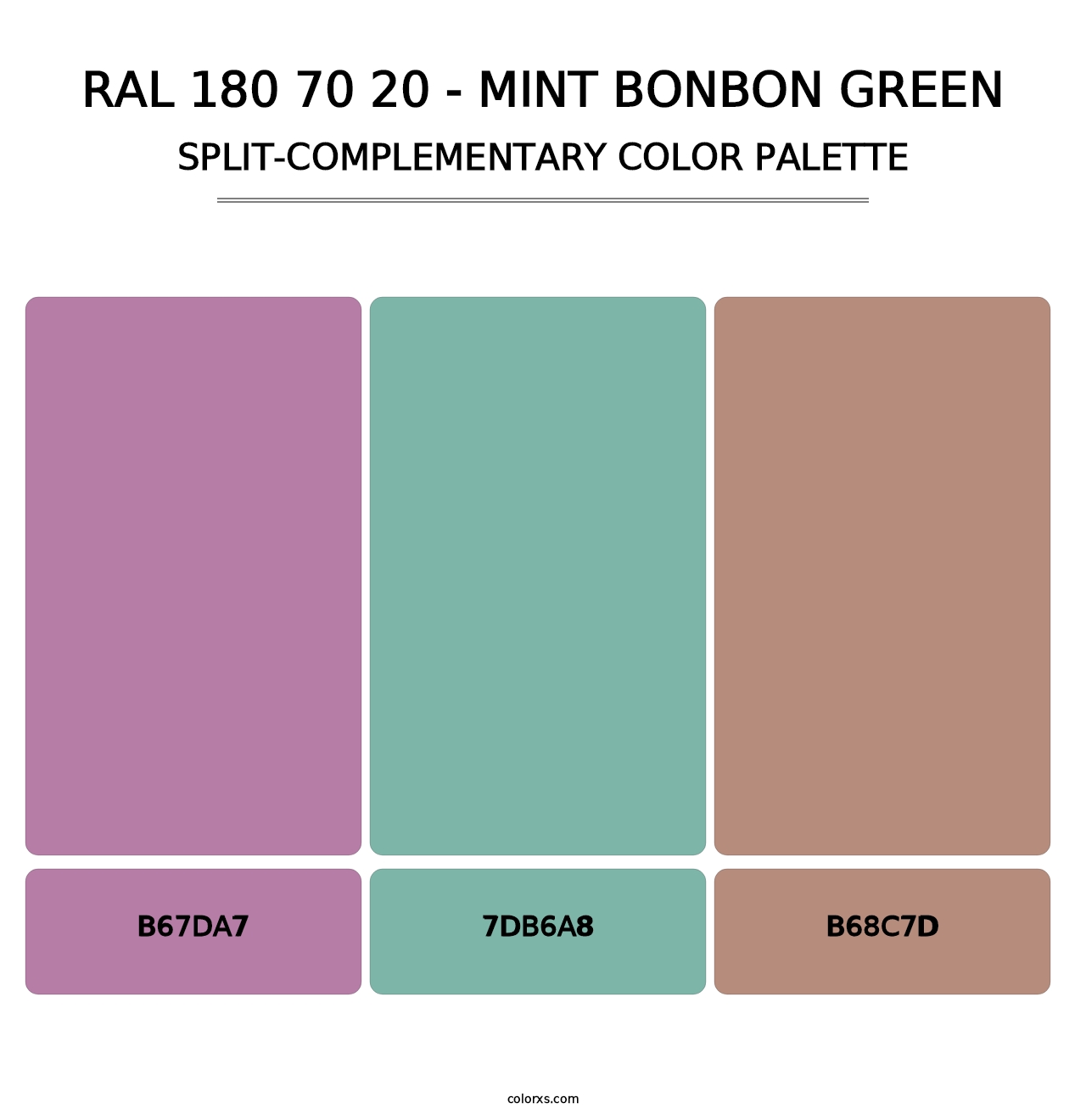 RAL 180 70 20 - Mint Bonbon Green - Split-Complementary Color Palette