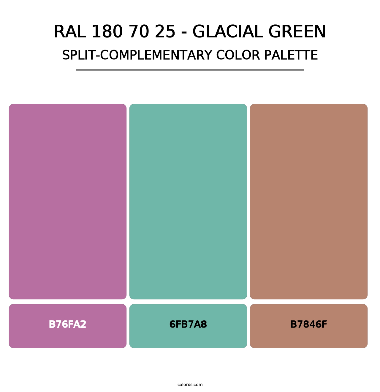 RAL 180 70 25 - Glacial Green - Split-Complementary Color Palette