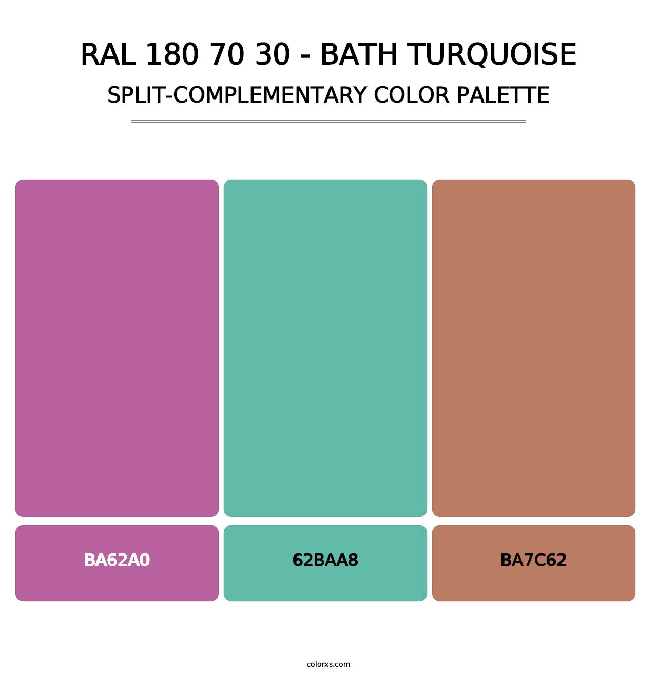 RAL 180 70 30 - Bath Turquoise - Split-Complementary Color Palette