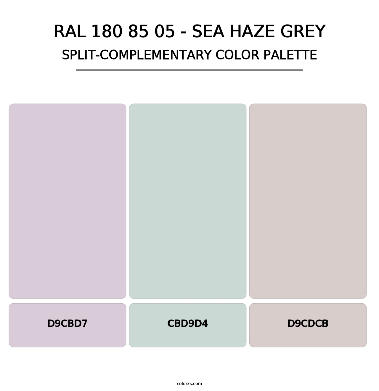 RAL 180 85 05 - Sea Haze Grey - Split-Complementary Color Palette