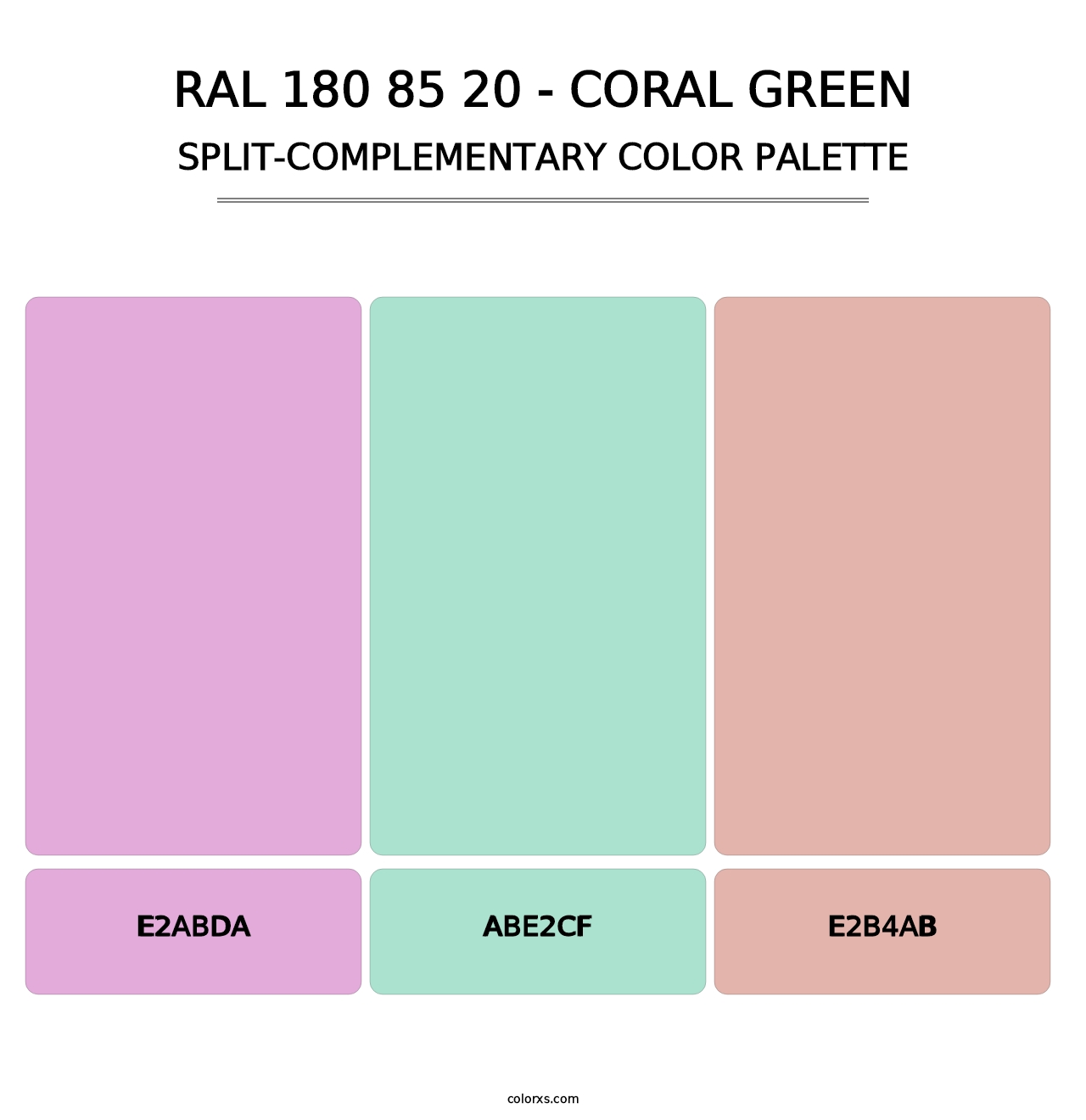 RAL 180 85 20 - Coral Green - Split-Complementary Color Palette