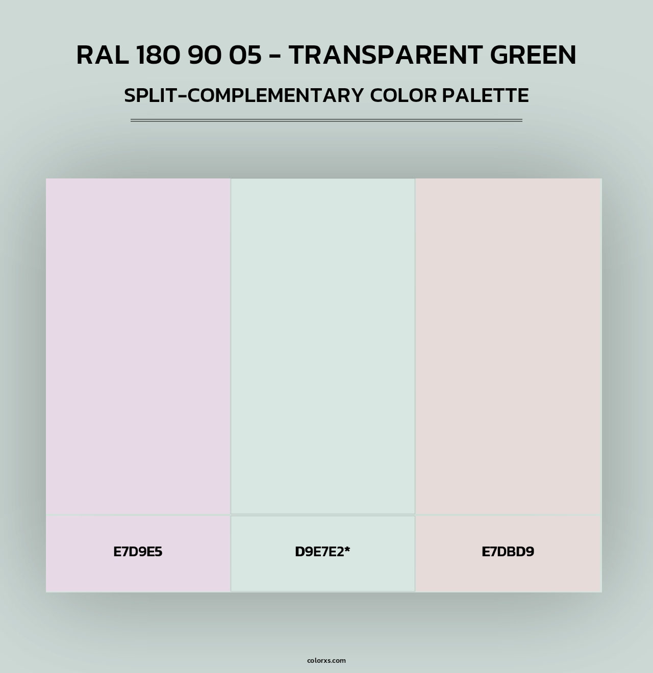 RAL 180 90 05 - Transparent Green - Split-Complementary Color Palette