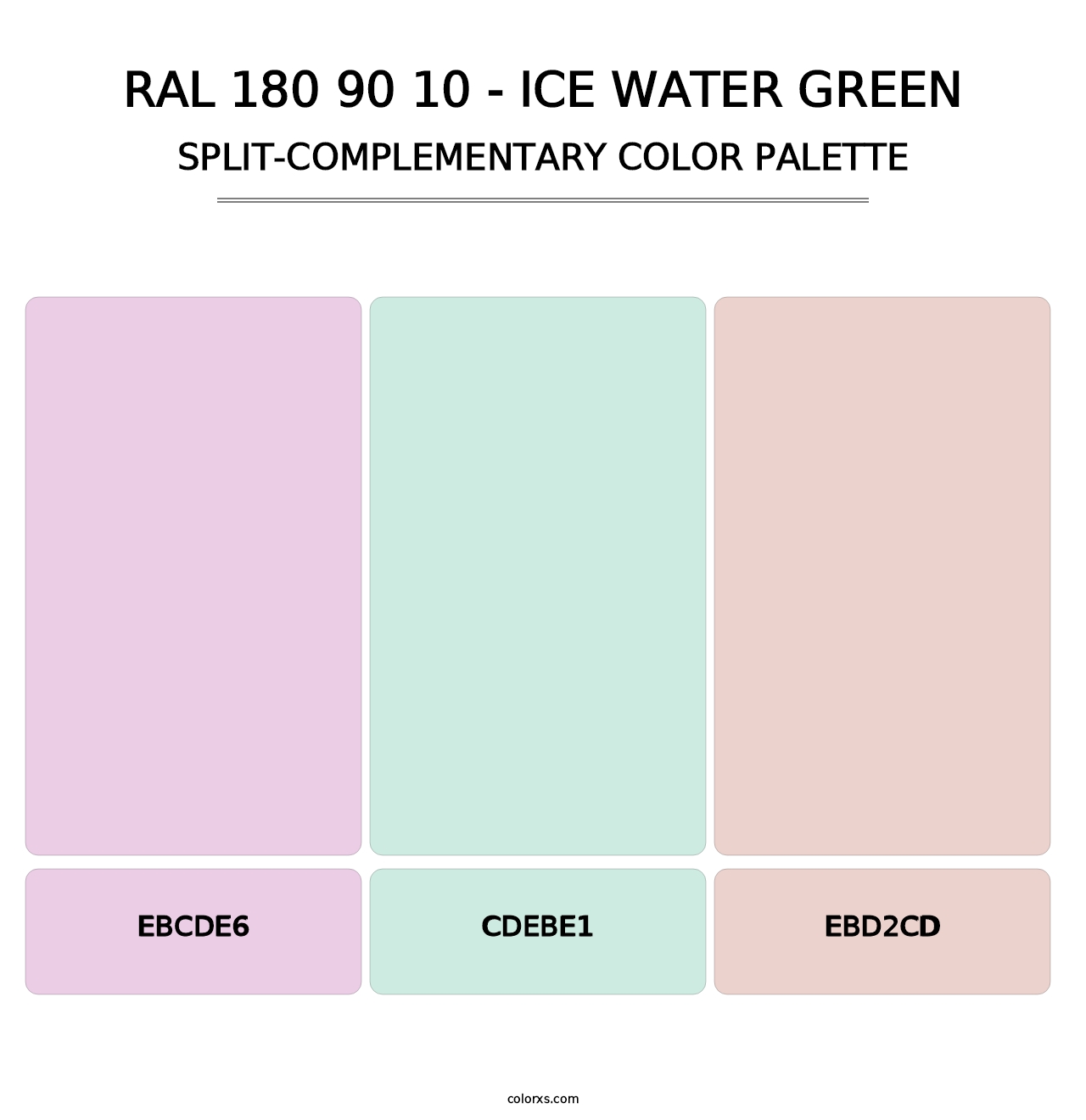 RAL 180 90 10 - Ice Water Green - Split-Complementary Color Palette