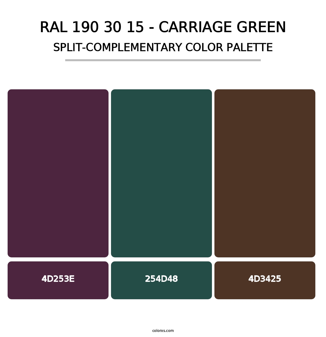 RAL 190 30 15 - Carriage Green - Split-Complementary Color Palette