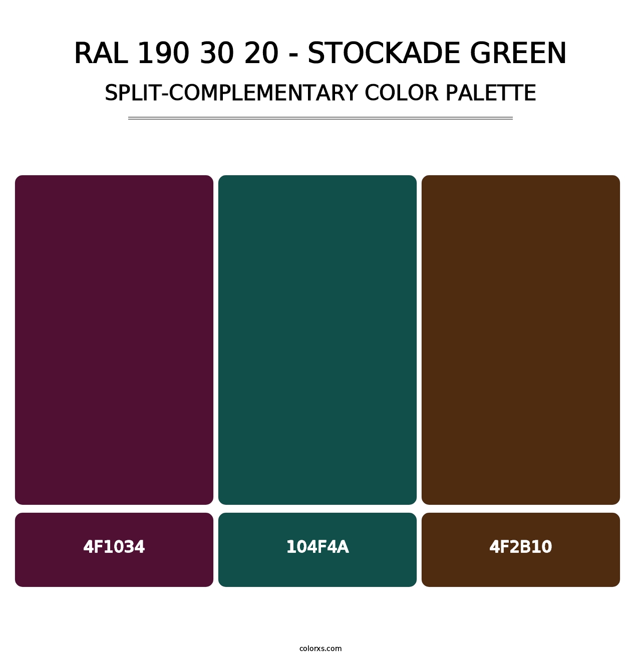 RAL 190 30 20 - Stockade Green - Split-Complementary Color Palette