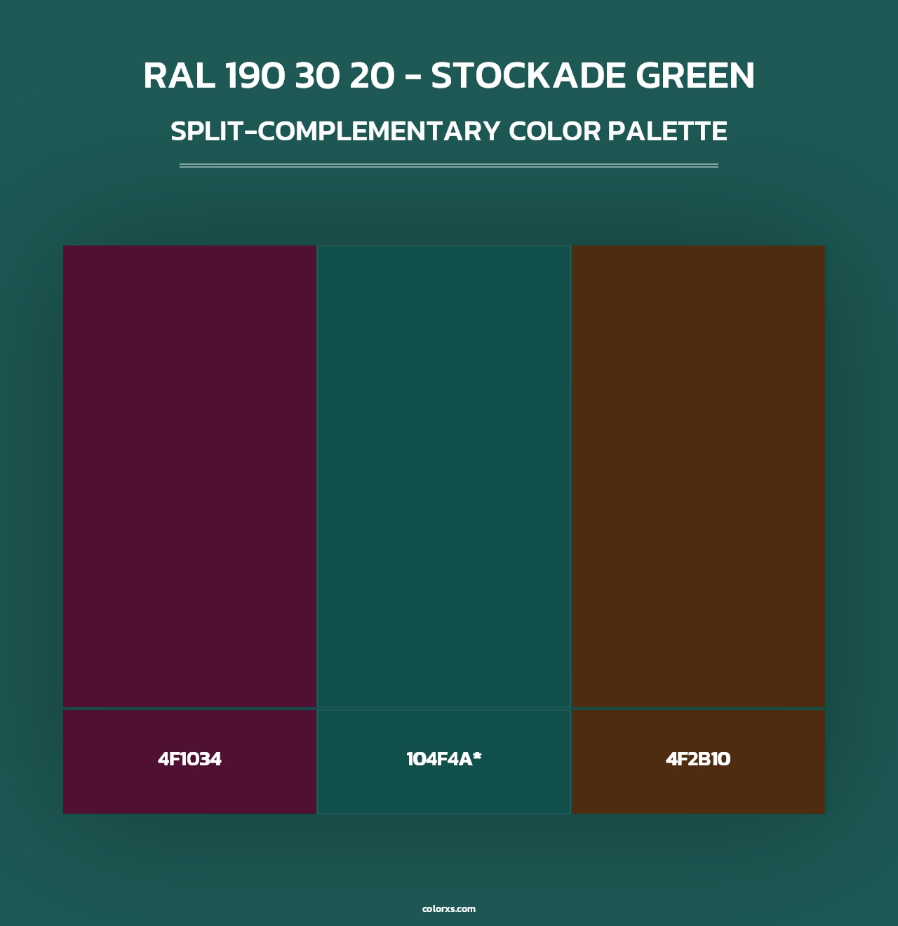RAL 190 30 20 - Stockade Green - Split-Complementary Color Palette