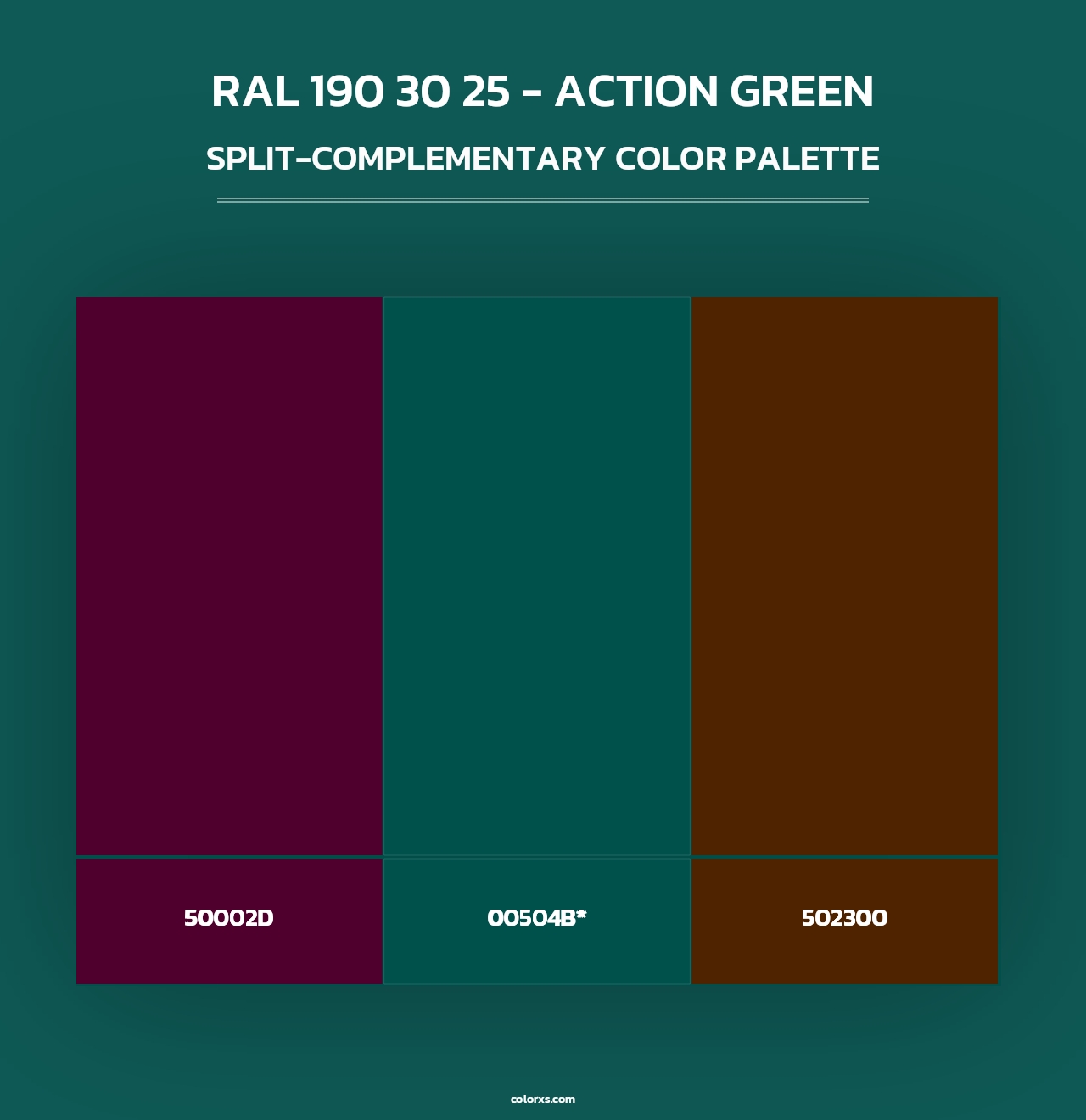 RAL 190 30 25 - Action Green - Split-Complementary Color Palette
