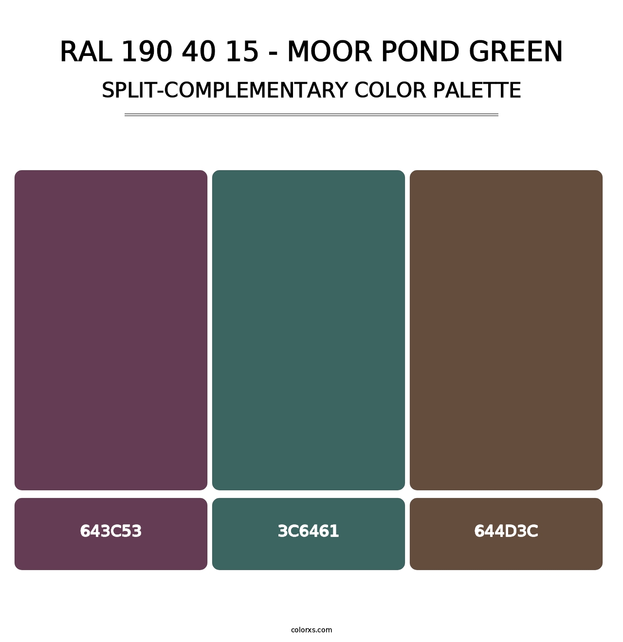 RAL 190 40 15 - Moor Pond Green - Split-Complementary Color Palette