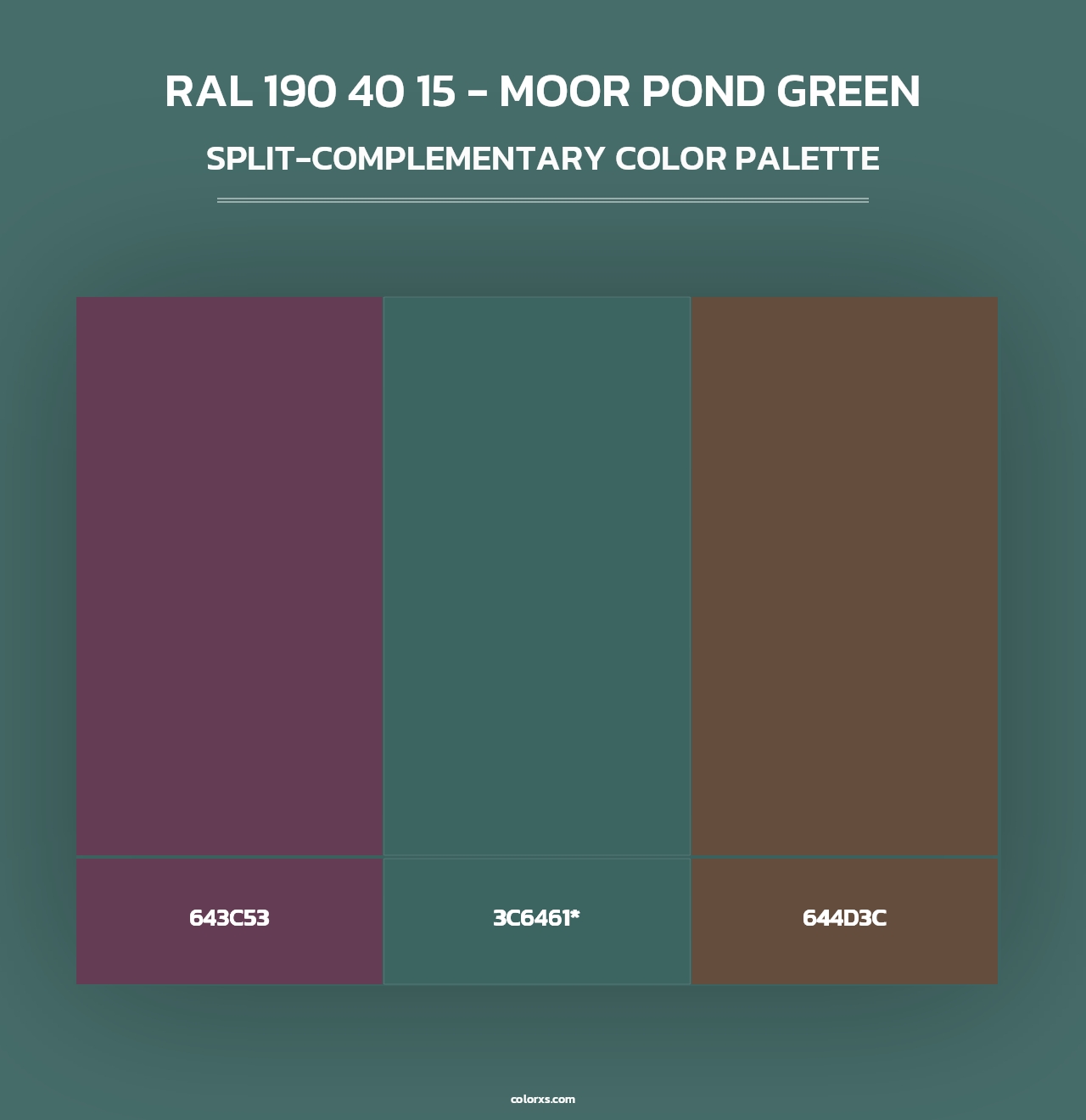 RAL 190 40 15 - Moor Pond Green - Split-Complementary Color Palette
