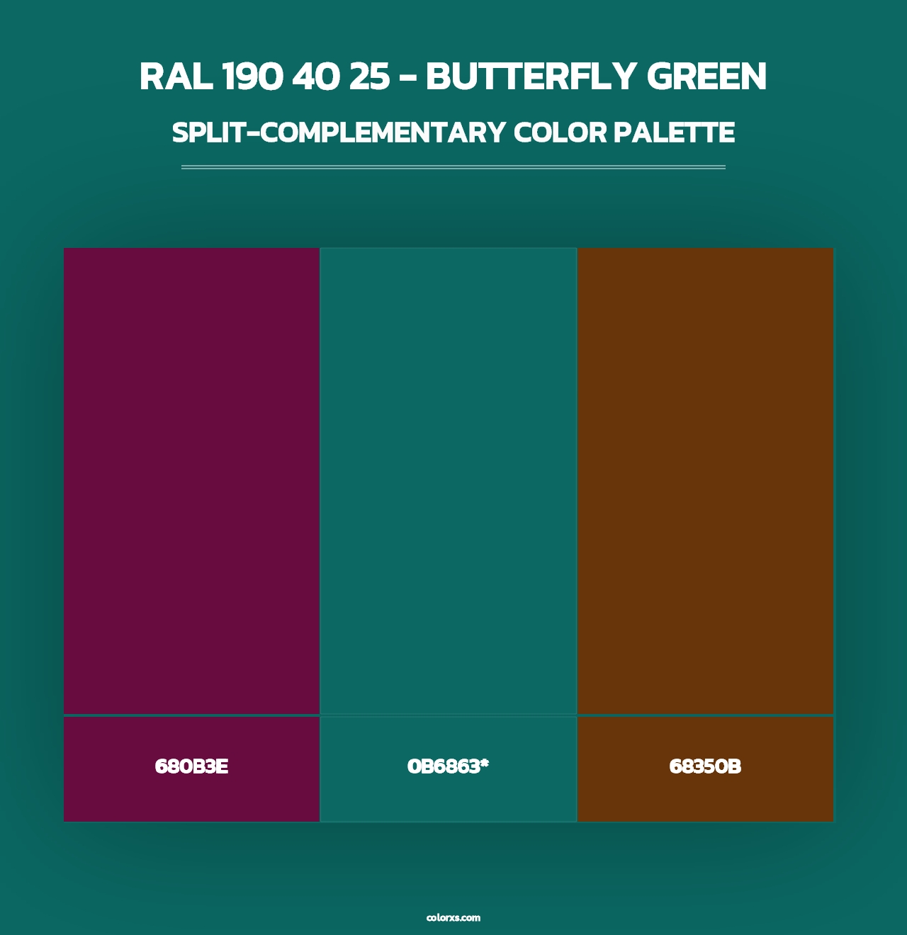 RAL 190 40 25 - Butterfly Green - Split-Complementary Color Palette