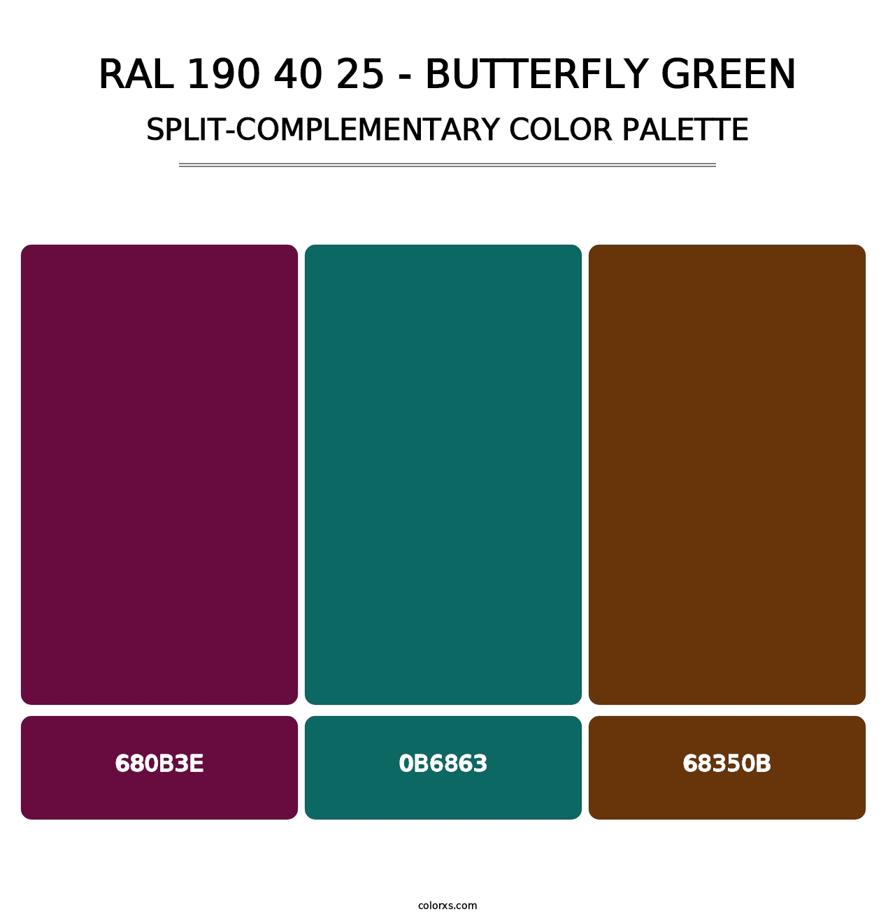 RAL 190 40 25 - Butterfly Green - Split-Complementary Color Palette