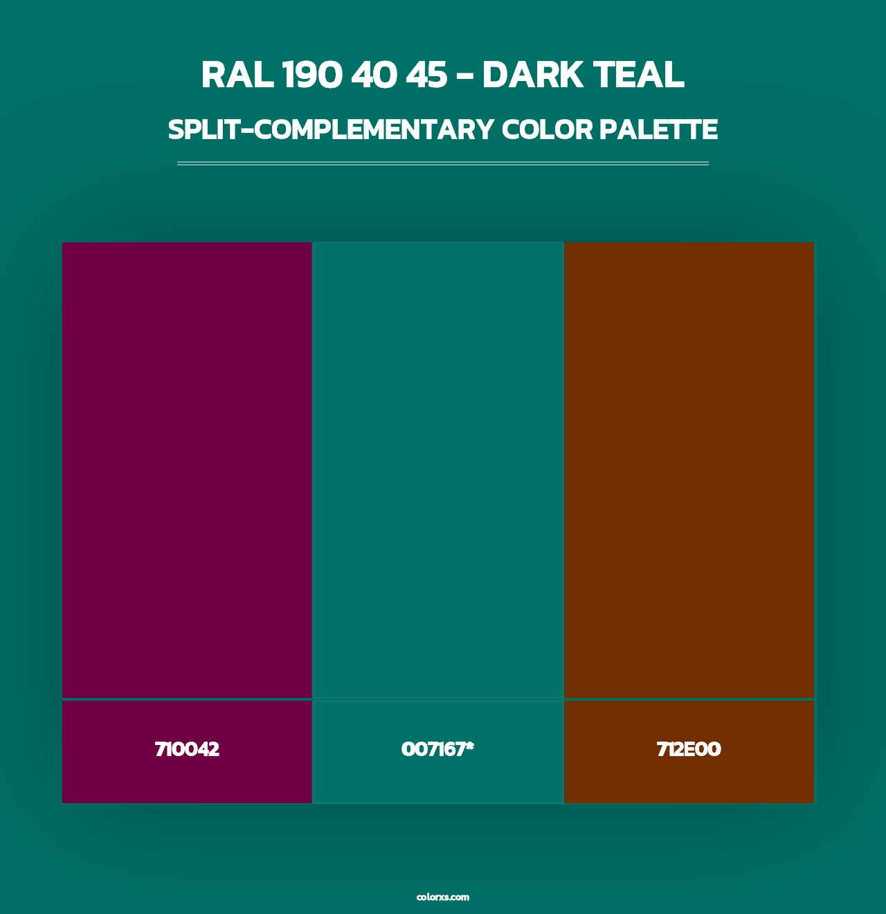 RAL 190 40 45 - Dark Teal - Split-Complementary Color Palette