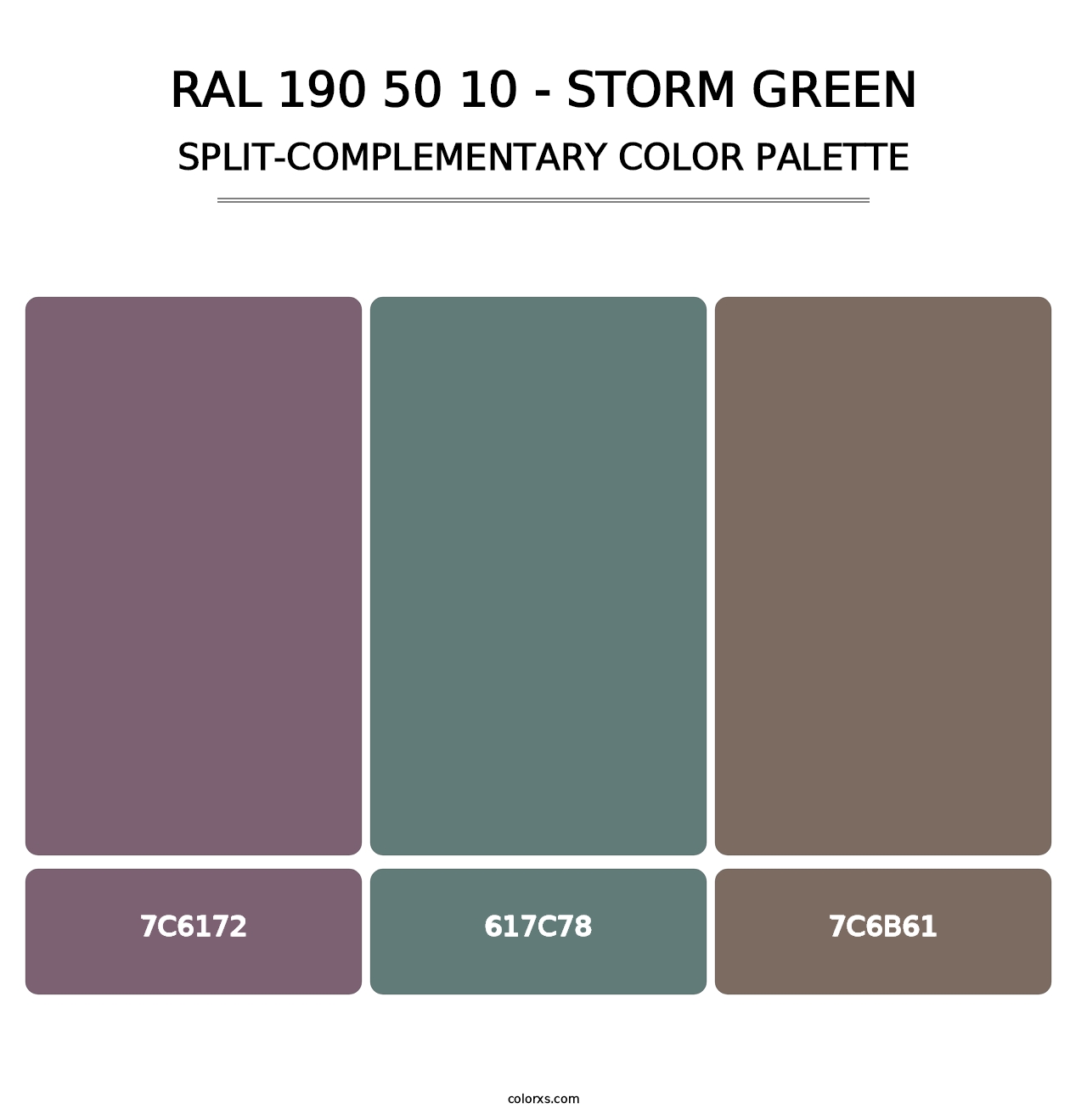 RAL 190 50 10 - Storm Green - Split-Complementary Color Palette