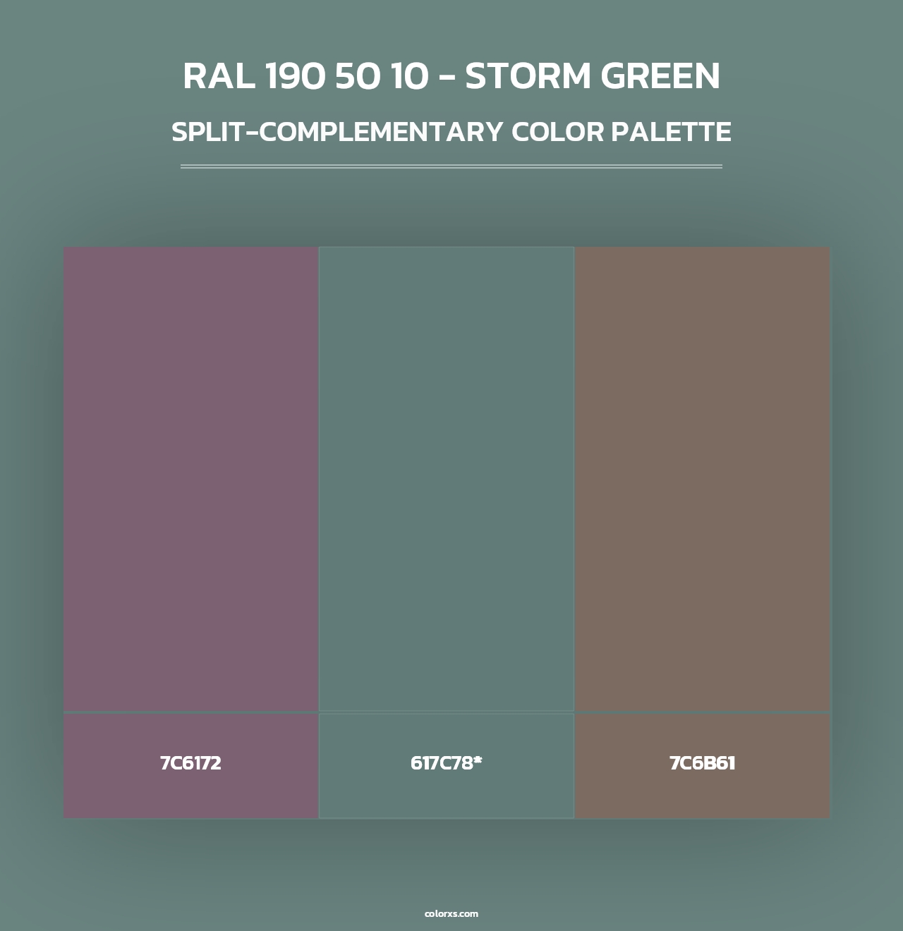 RAL 190 50 10 - Storm Green - Split-Complementary Color Palette
