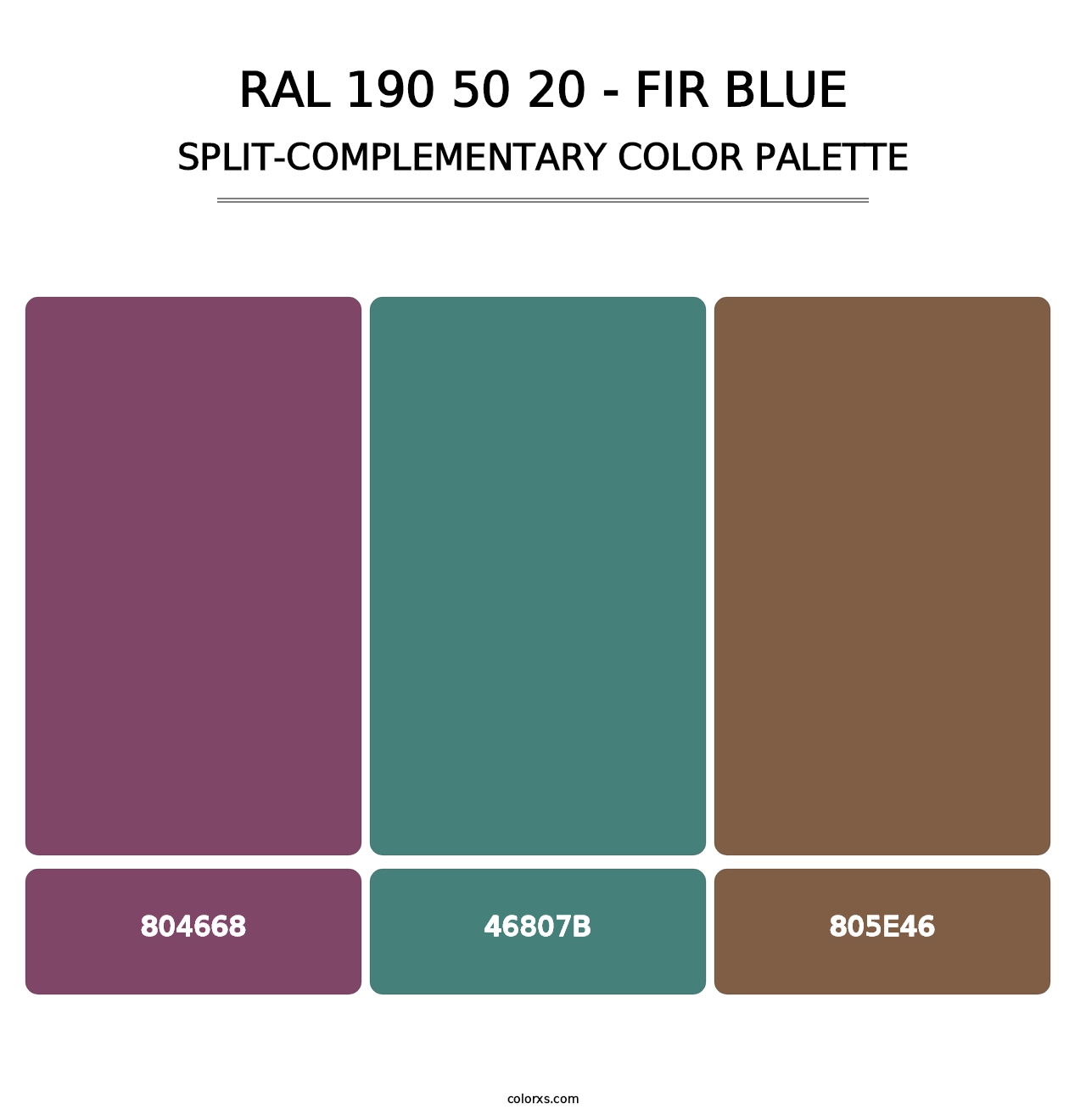 RAL 190 50 20 - Fir Blue - Split-Complementary Color Palette