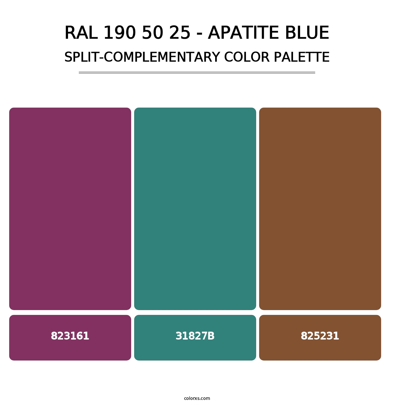 RAL 190 50 25 - Apatite Blue - Split-Complementary Color Palette