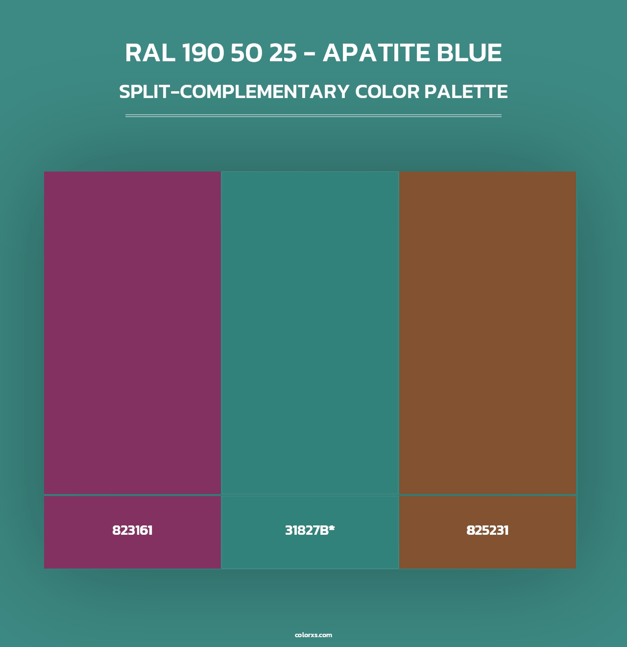 RAL 190 50 25 - Apatite Blue - Split-Complementary Color Palette
