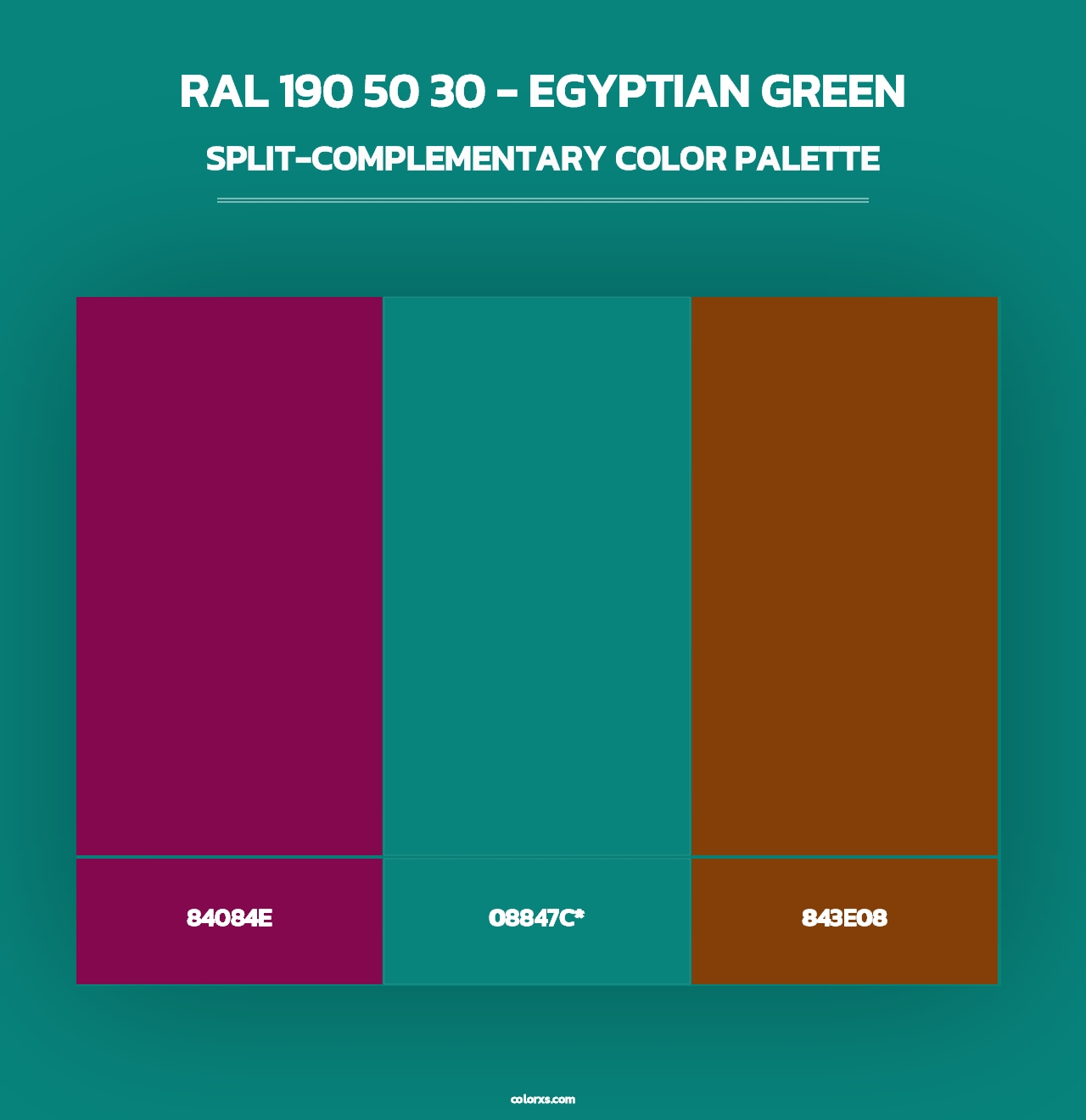 RAL 190 50 30 - Egyptian Green - Split-Complementary Color Palette