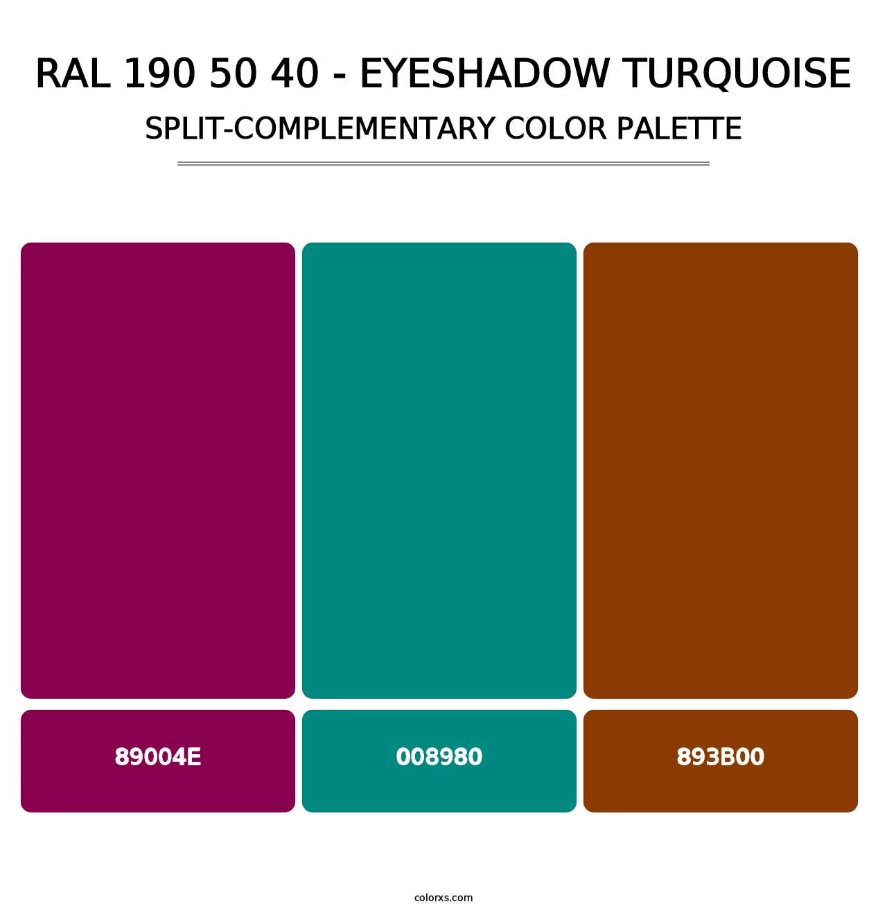 RAL 190 50 40 - Eyeshadow Turquoise - Split-Complementary Color Palette