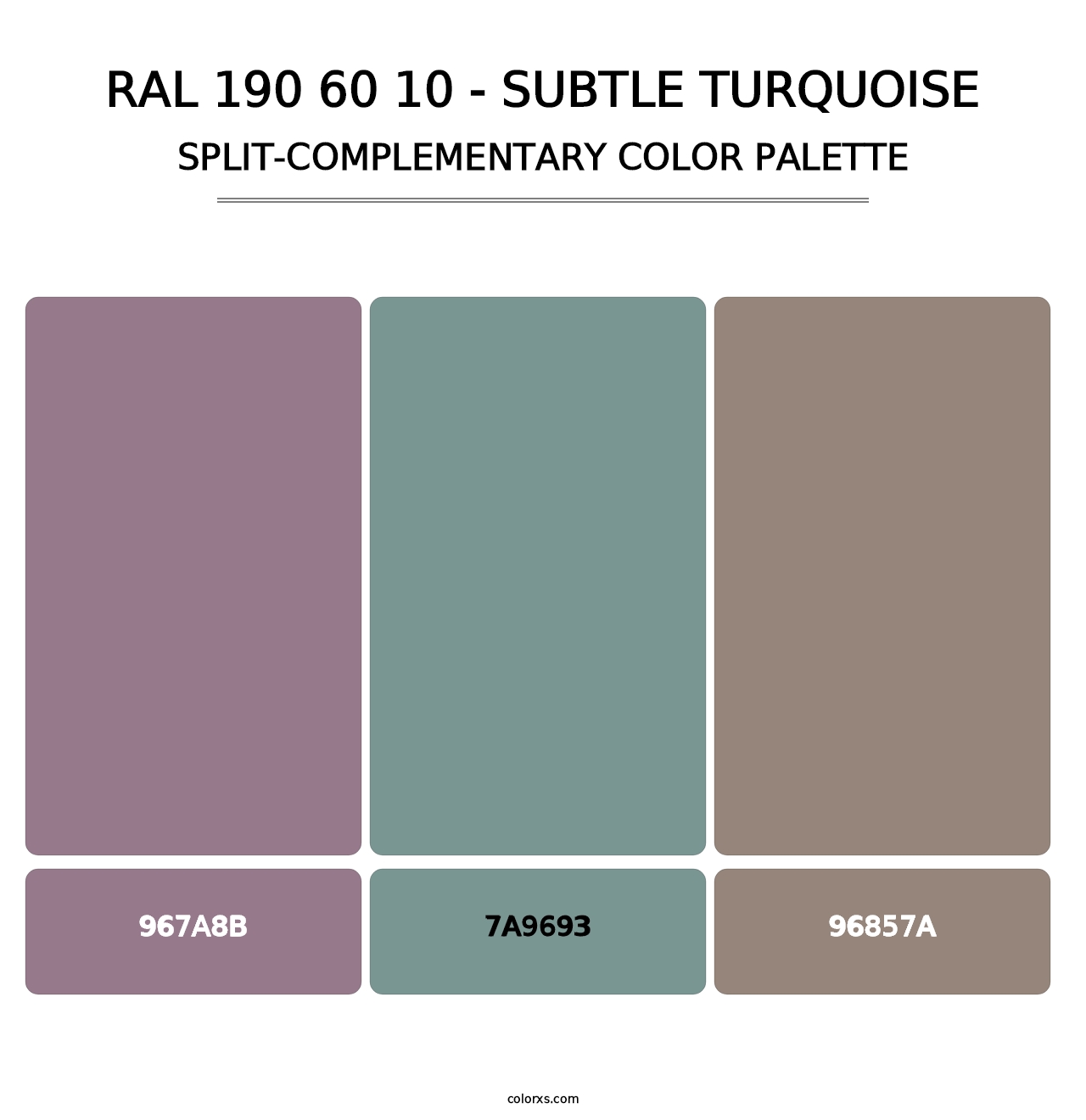 RAL 190 60 10 - Subtle Turquoise - Split-Complementary Color Palette