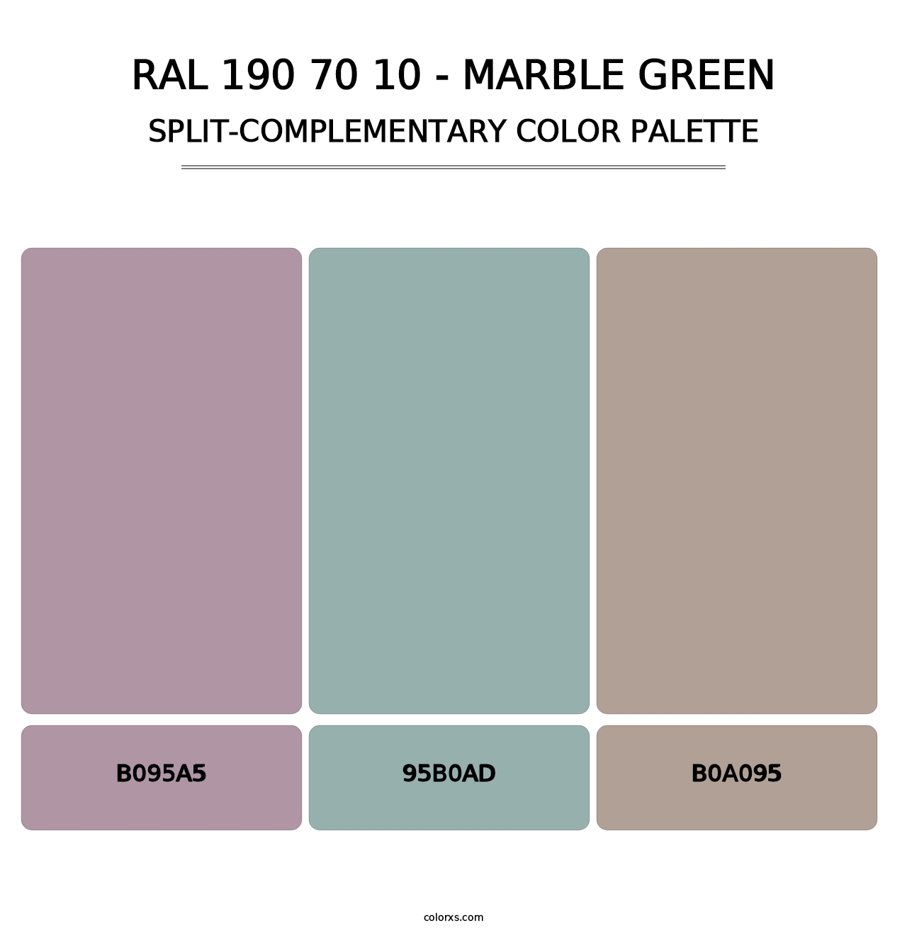 RAL 190 70 10 - Marble Green - Split-Complementary Color Palette