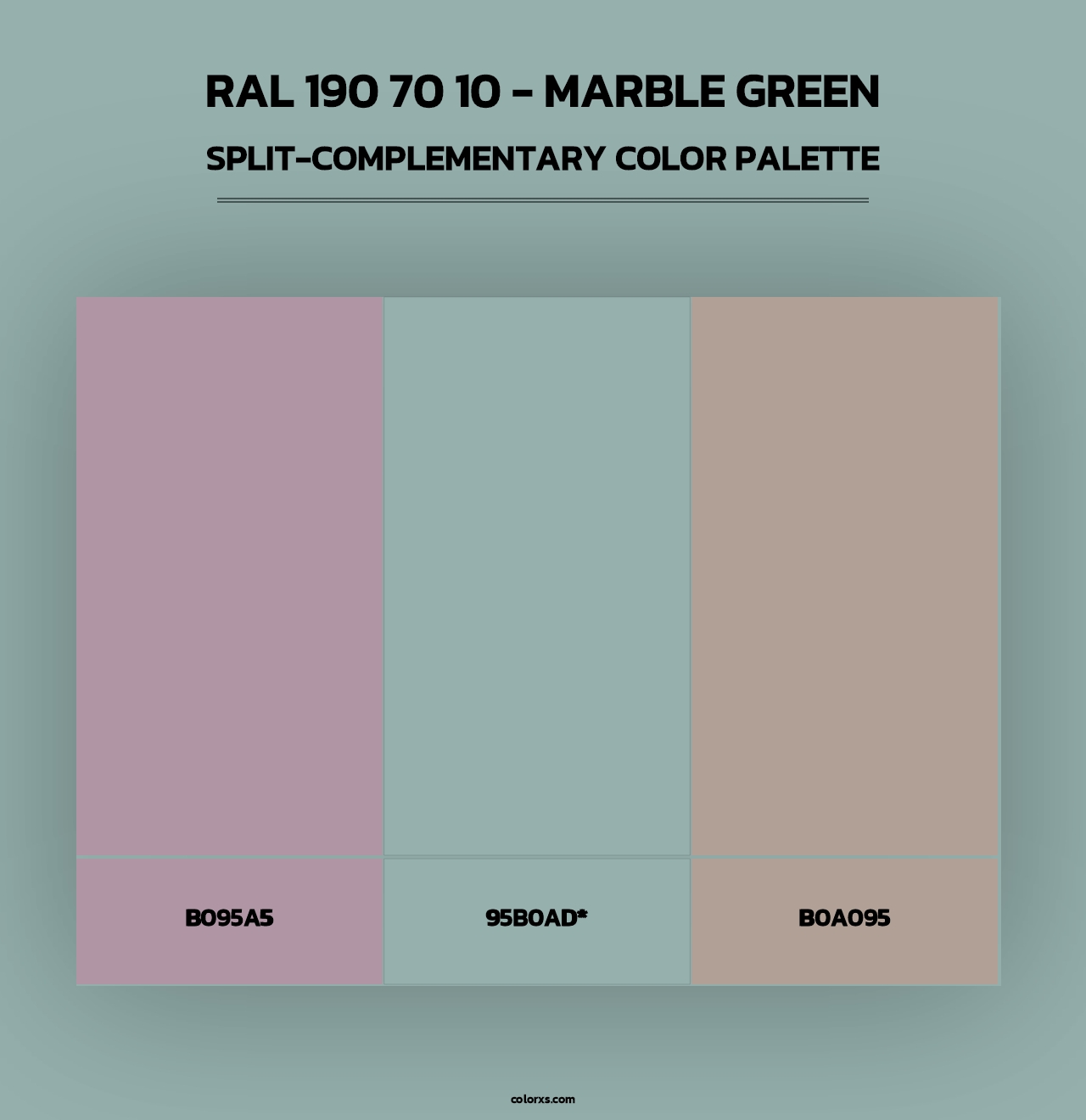 RAL 190 70 10 - Marble Green - Split-Complementary Color Palette