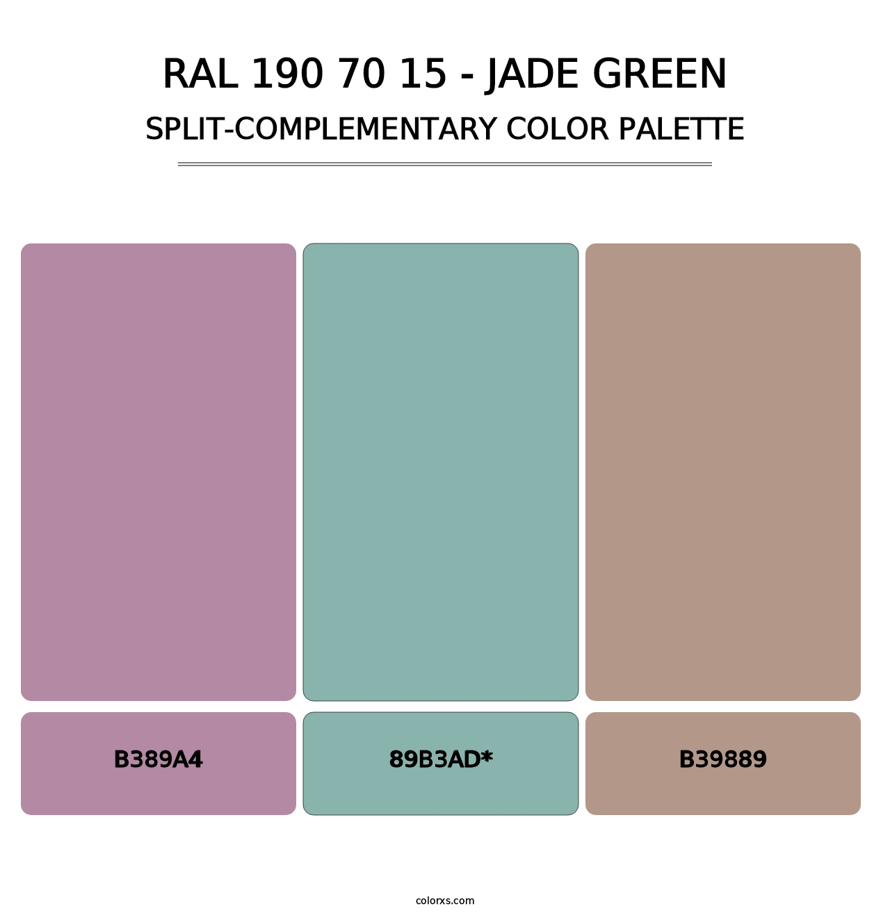 RAL 190 70 15 - Jade Green - Split-Complementary Color Palette