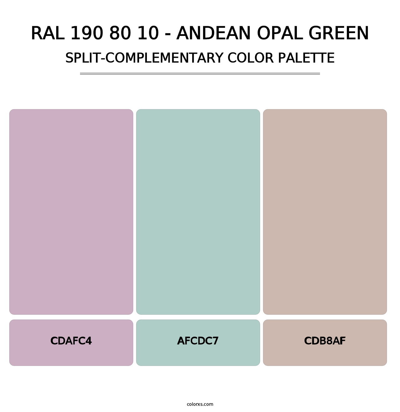 RAL 190 80 10 - Andean Opal Green - Split-Complementary Color Palette