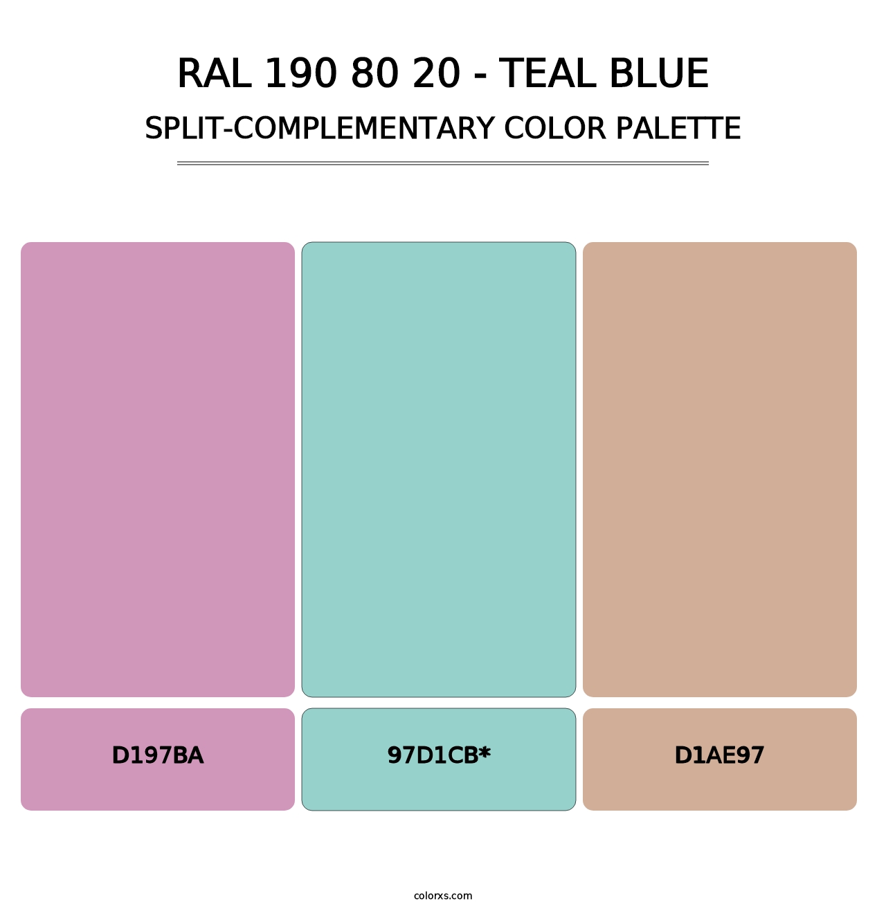 RAL 190 80 20 - Teal Blue - Split-Complementary Color Palette