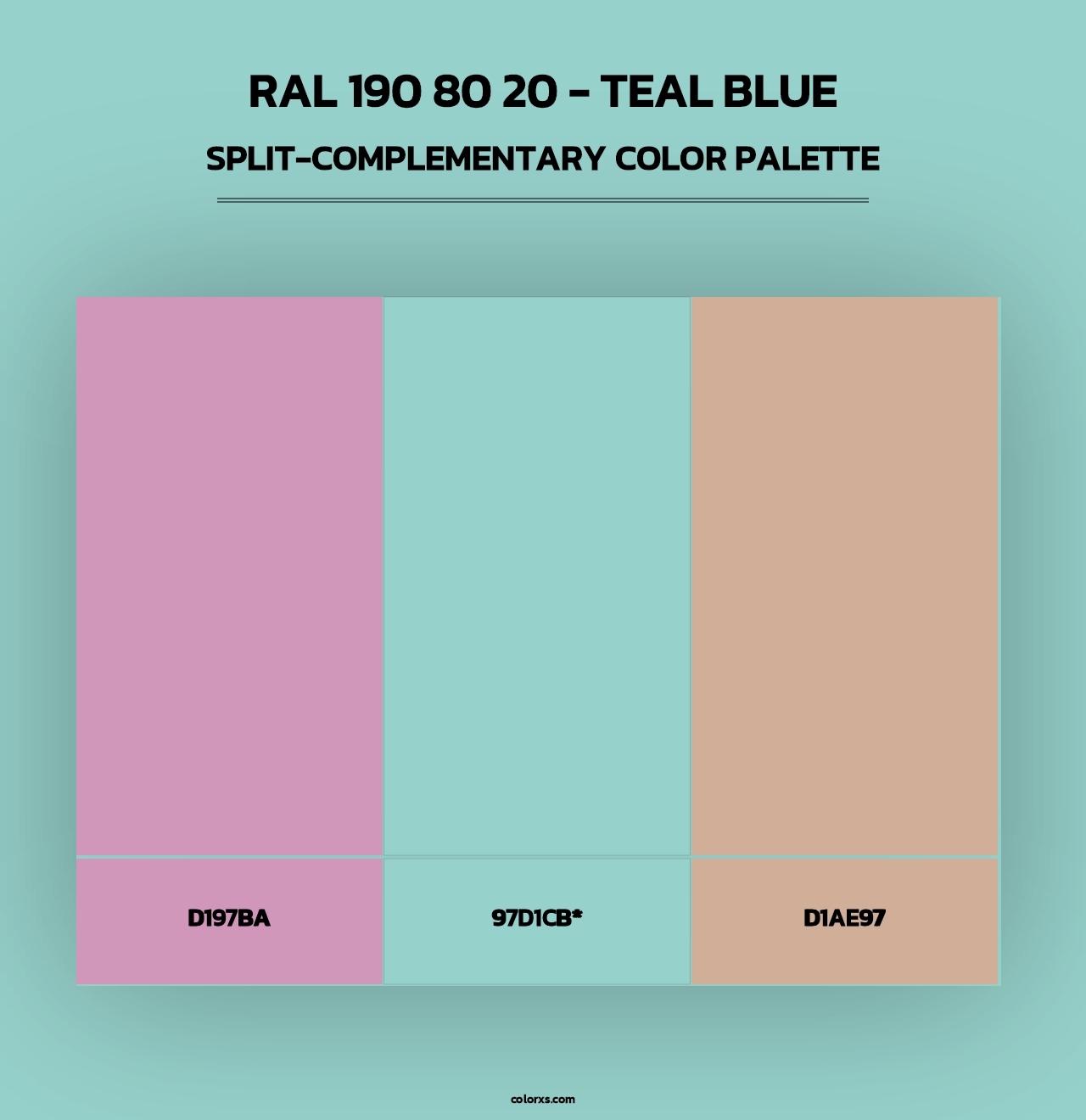 RAL 190 80 20 - Teal Blue - Split-Complementary Color Palette