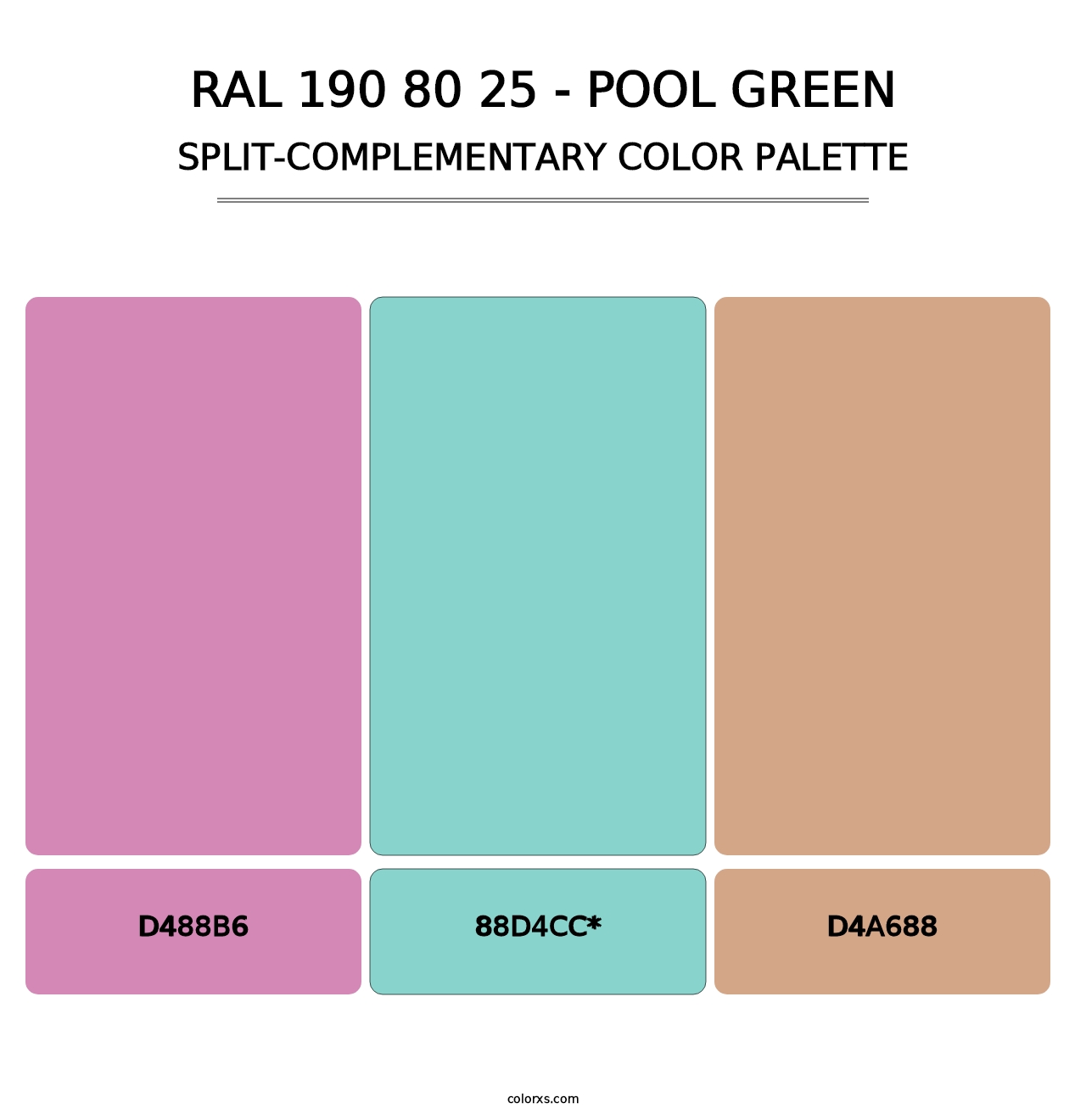RAL 190 80 25 - Pool Green - Split-Complementary Color Palette