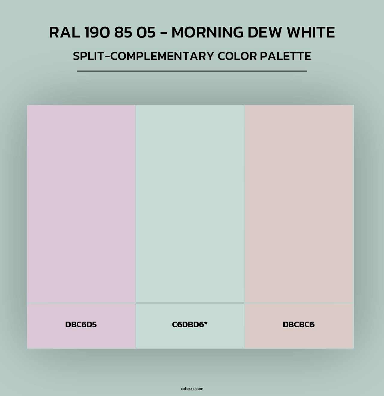 RAL 190 85 05 - Morning Dew White - Split-Complementary Color Palette