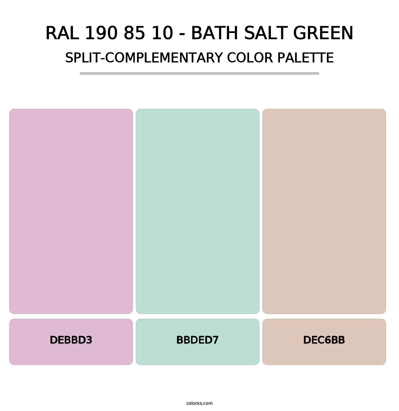 RAL 190 85 10 - Bath Salt Green - Split-Complementary Color Palette
