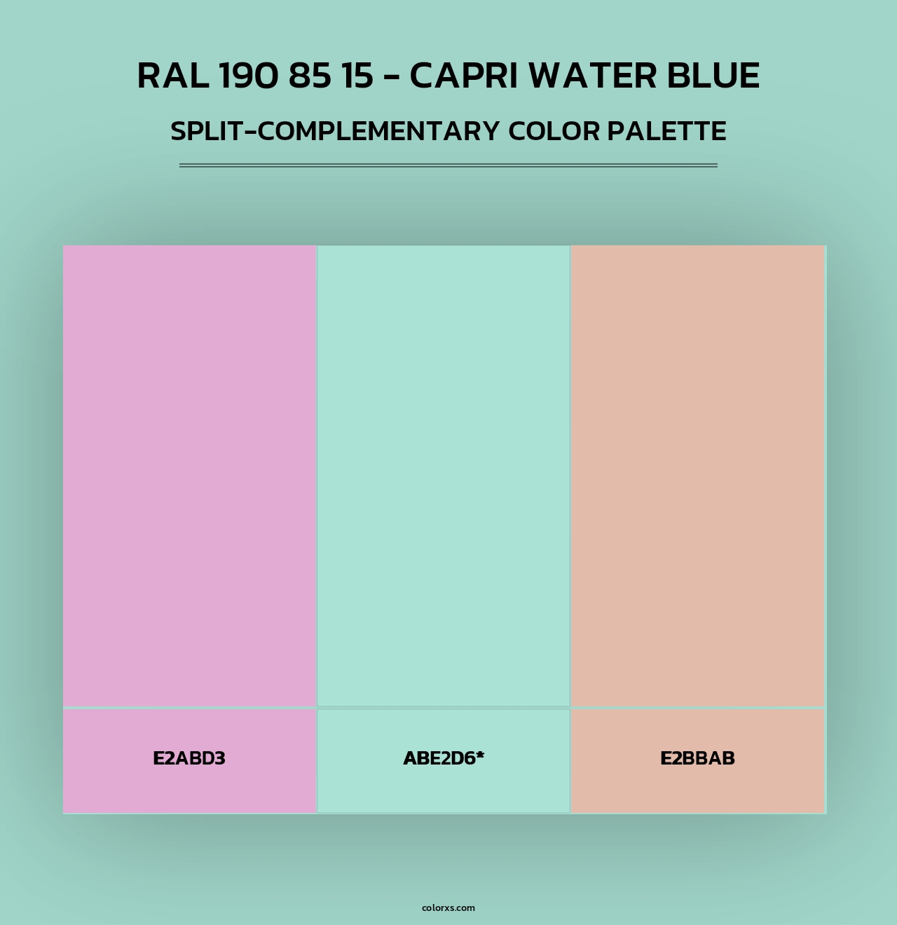 RAL 190 85 15 - Capri Water Blue - Split-Complementary Color Palette