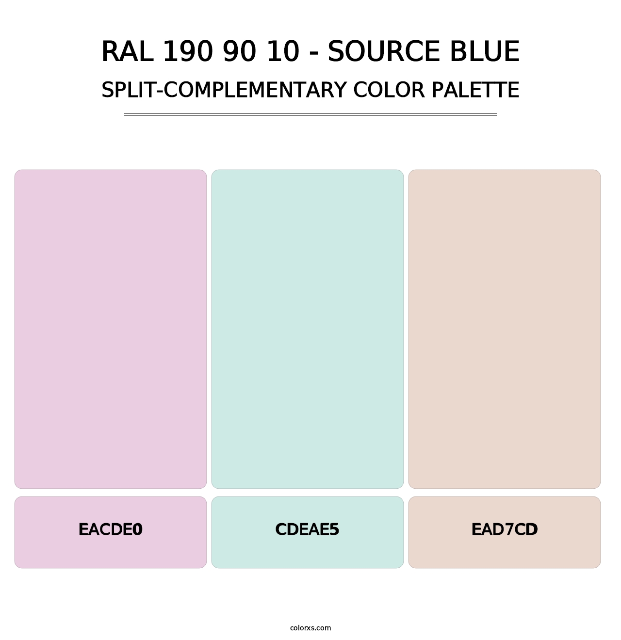 RAL 190 90 10 - Source Blue - Split-Complementary Color Palette