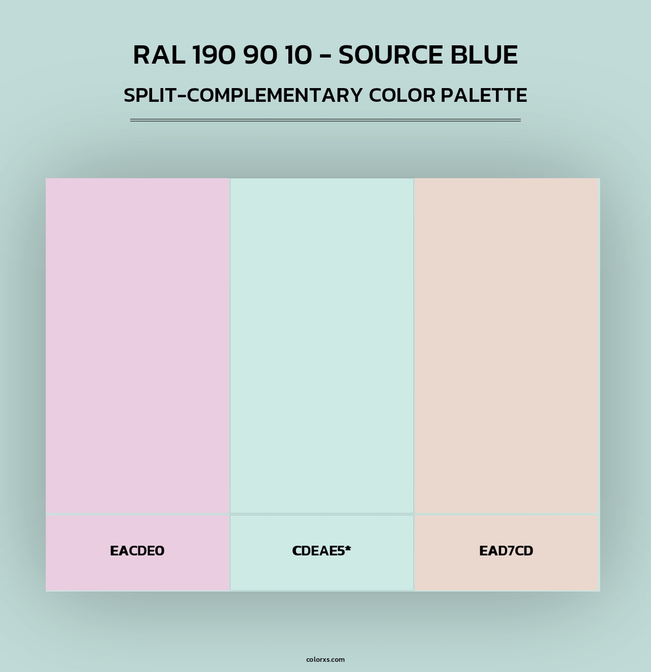 RAL 190 90 10 - Source Blue - Split-Complementary Color Palette