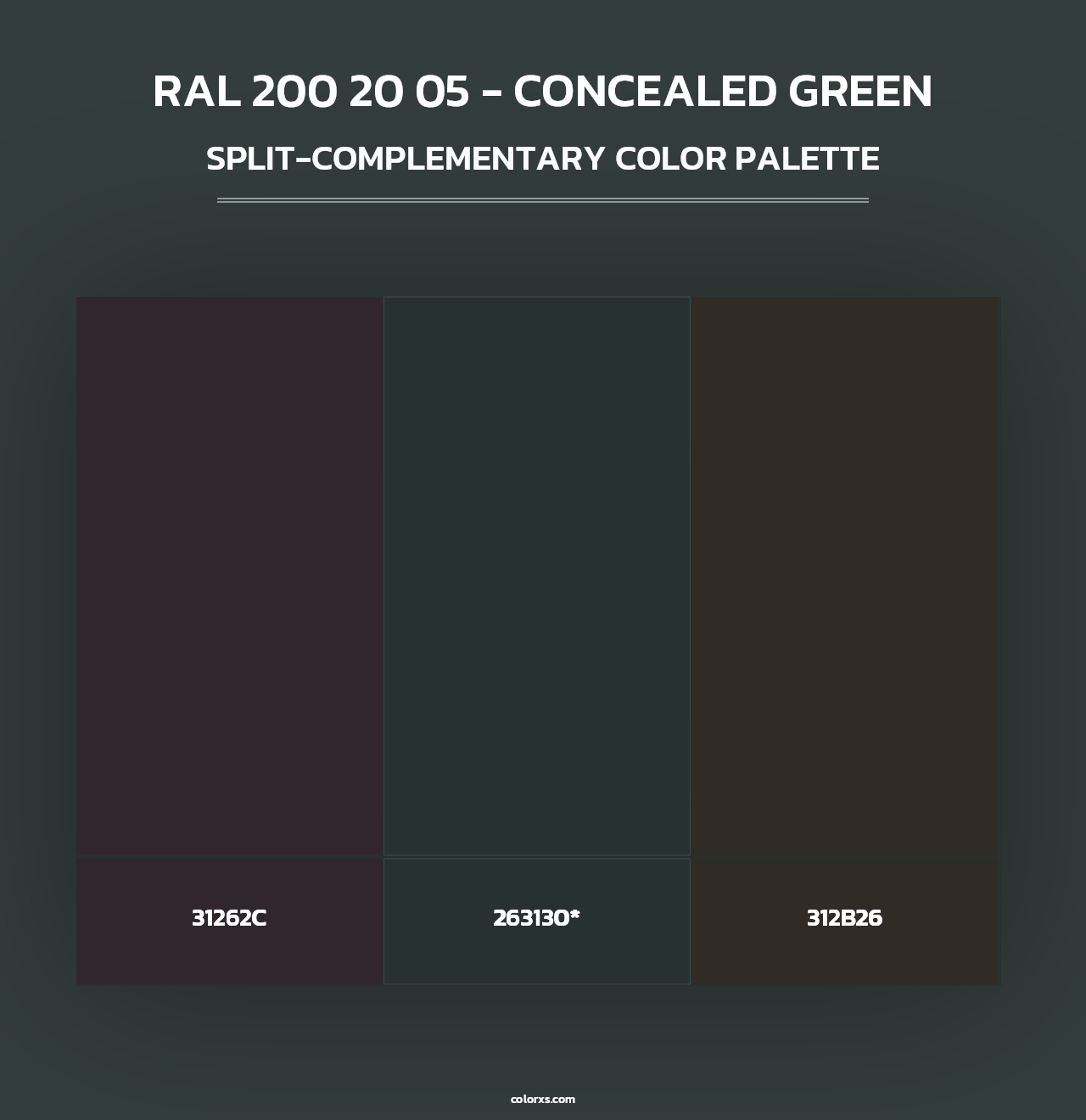 RAL 200 20 05 - Concealed Green - Split-Complementary Color Palette