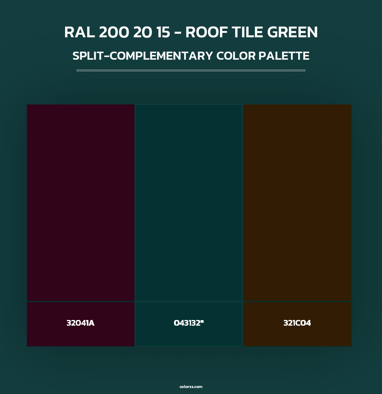 RAL 200 20 15 - Roof Tile Green - Split-Complementary Color Palette