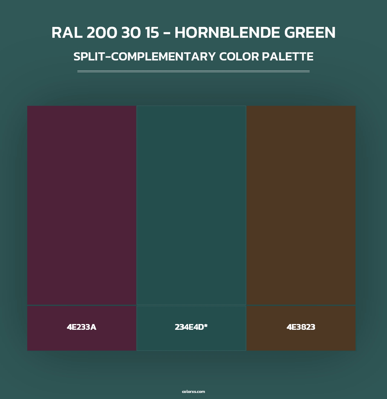 RAL 200 30 15 - Hornblende Green - Split-Complementary Color Palette