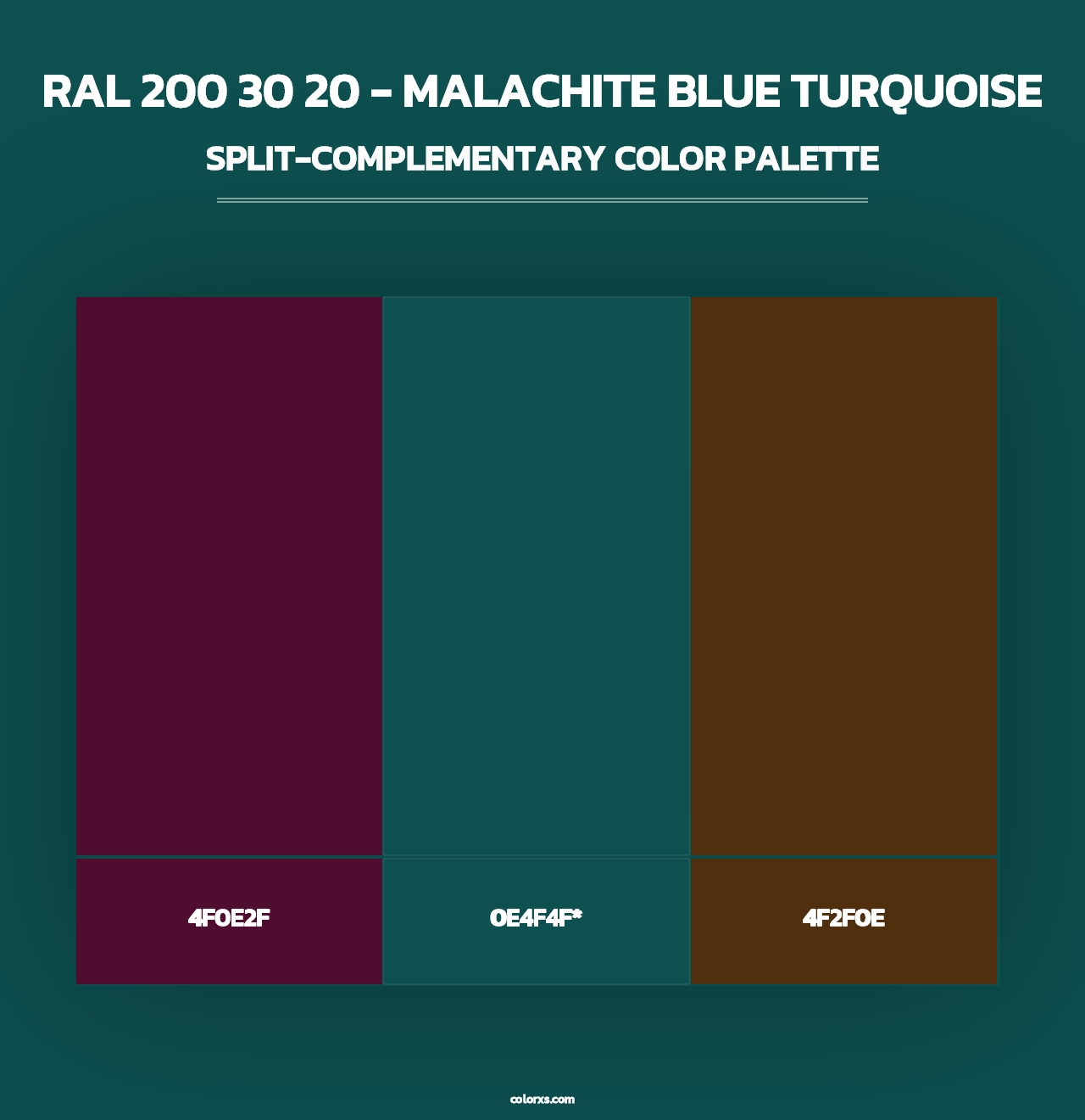 RAL 200 30 20 - Malachite Blue Turquoise - Split-Complementary Color Palette